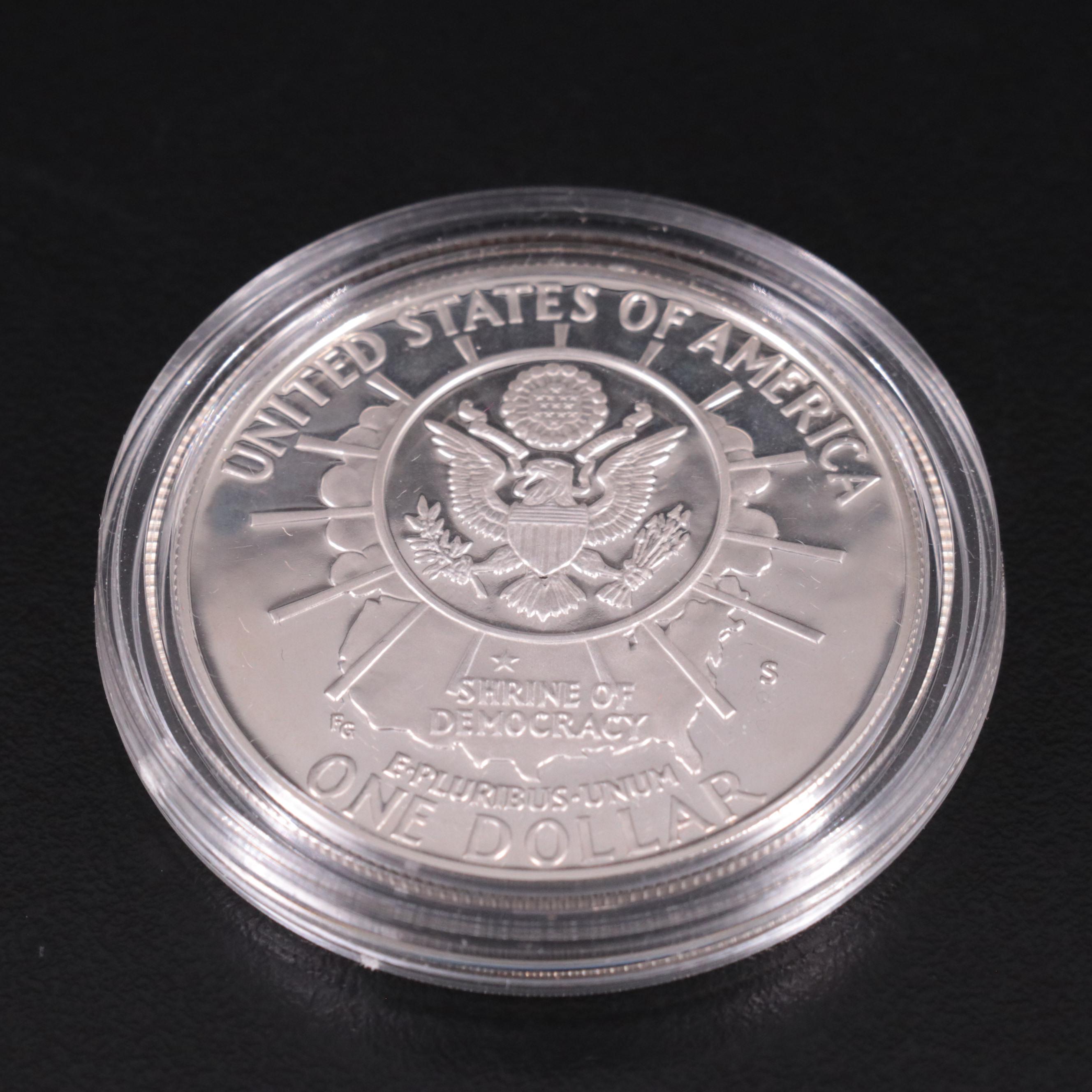 Group of Five Different Proof Modern Commemorative Silver Dollars