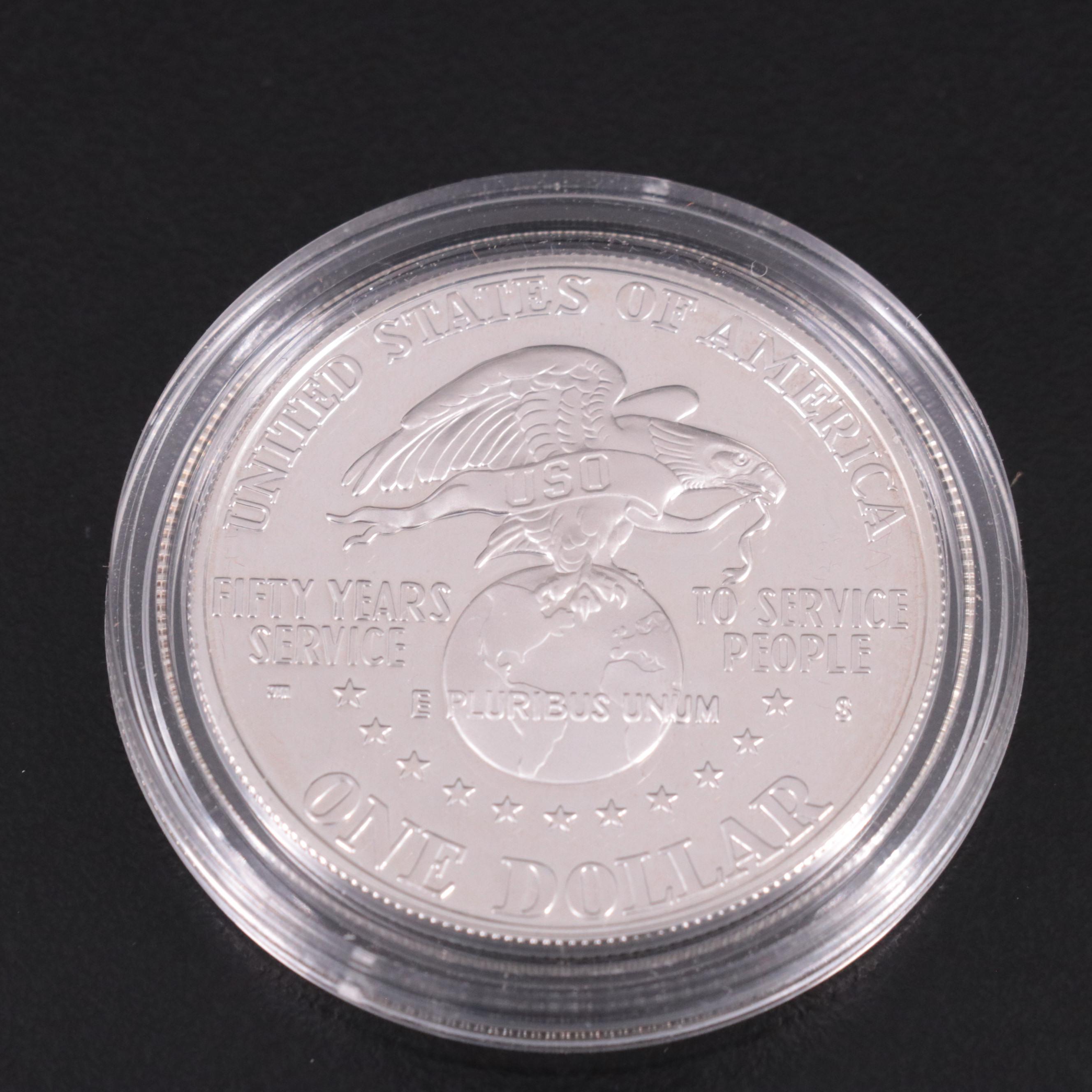 Group of Five Different Proof Modern Commemorative Silver Dollars