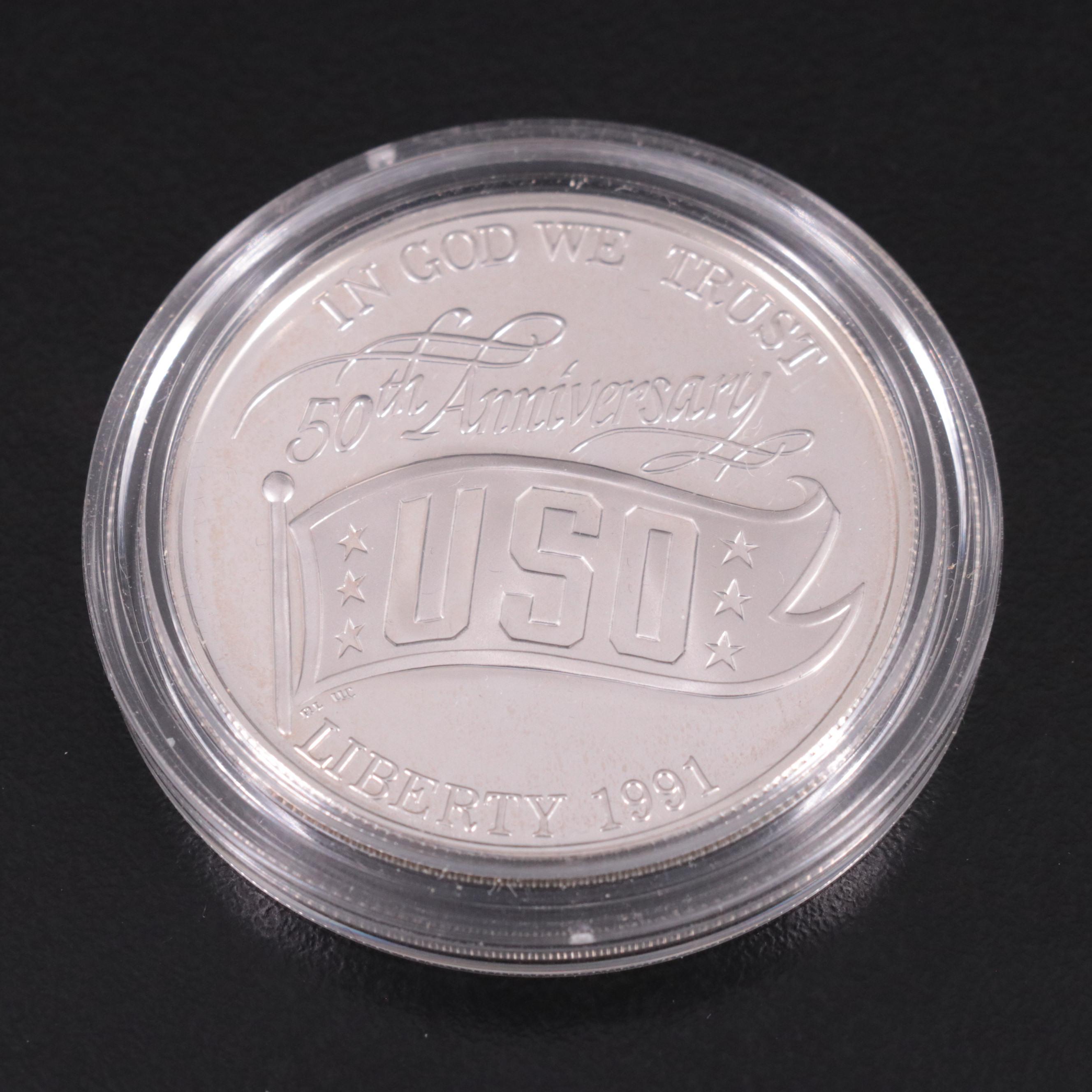 Group of Five Different Proof Modern Commemorative Silver Dollars