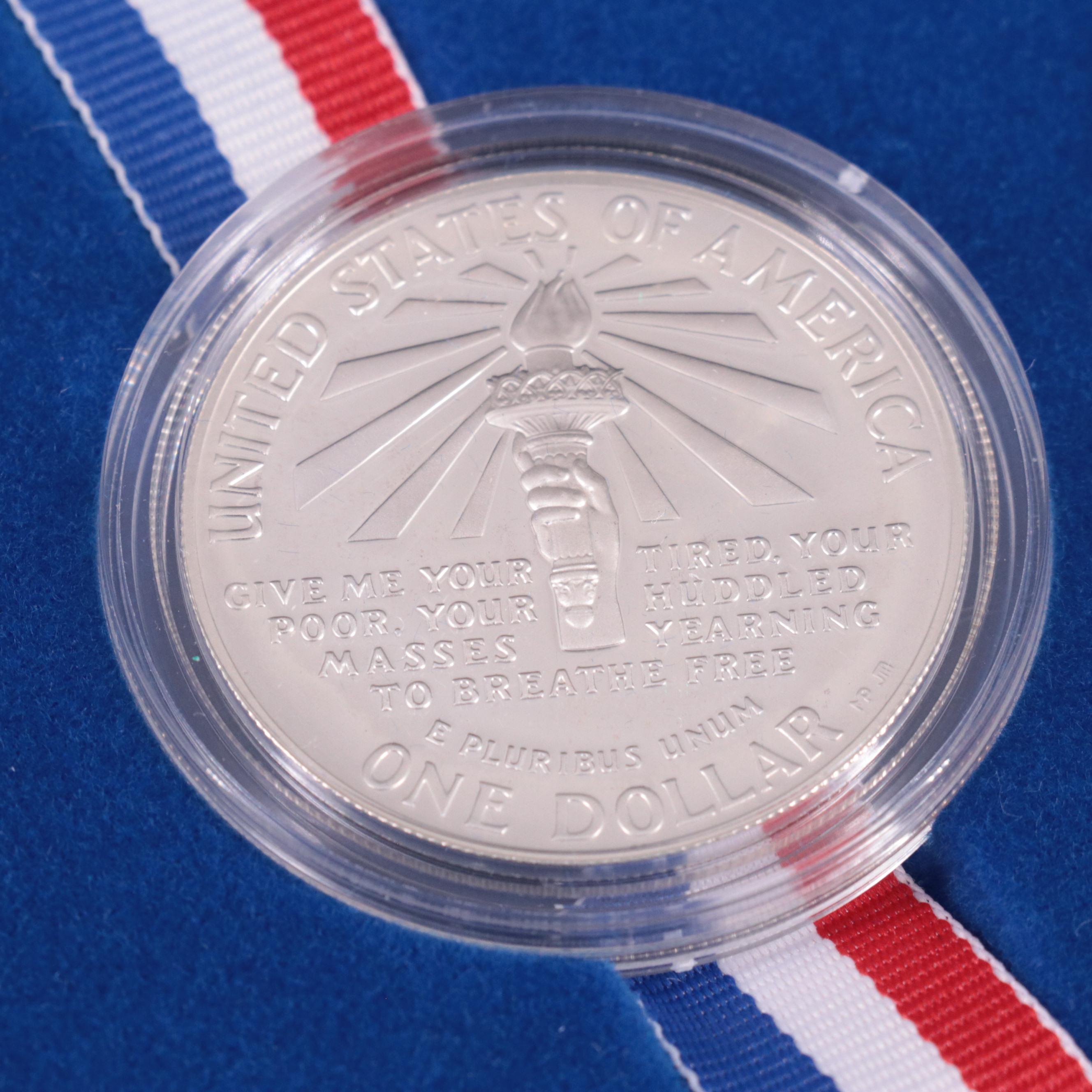 Group of Five Different Proof Modern Commemorative Silver Dollars