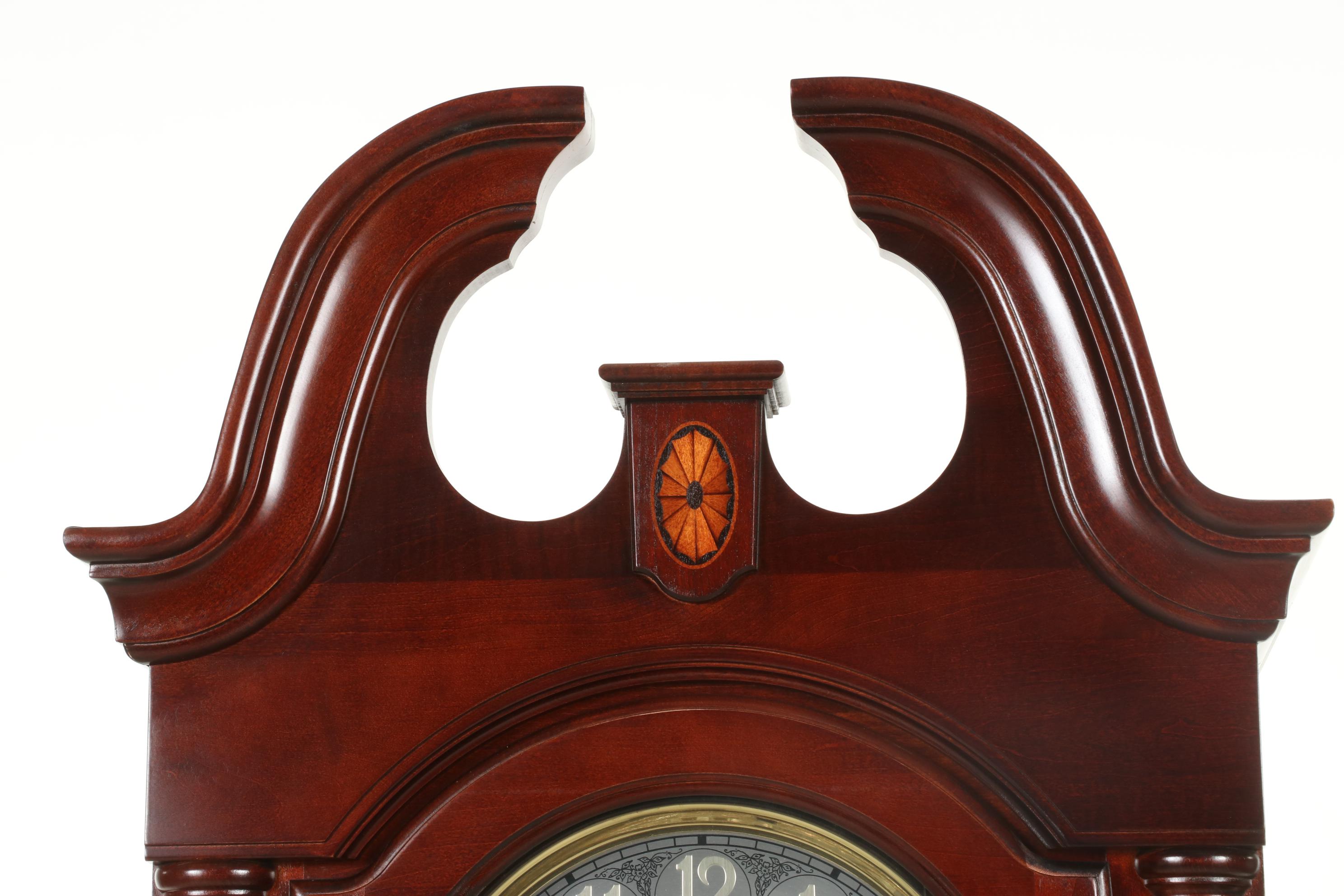 Howard Miller Chippendale Style Broken Bonnet Grandfather Clock