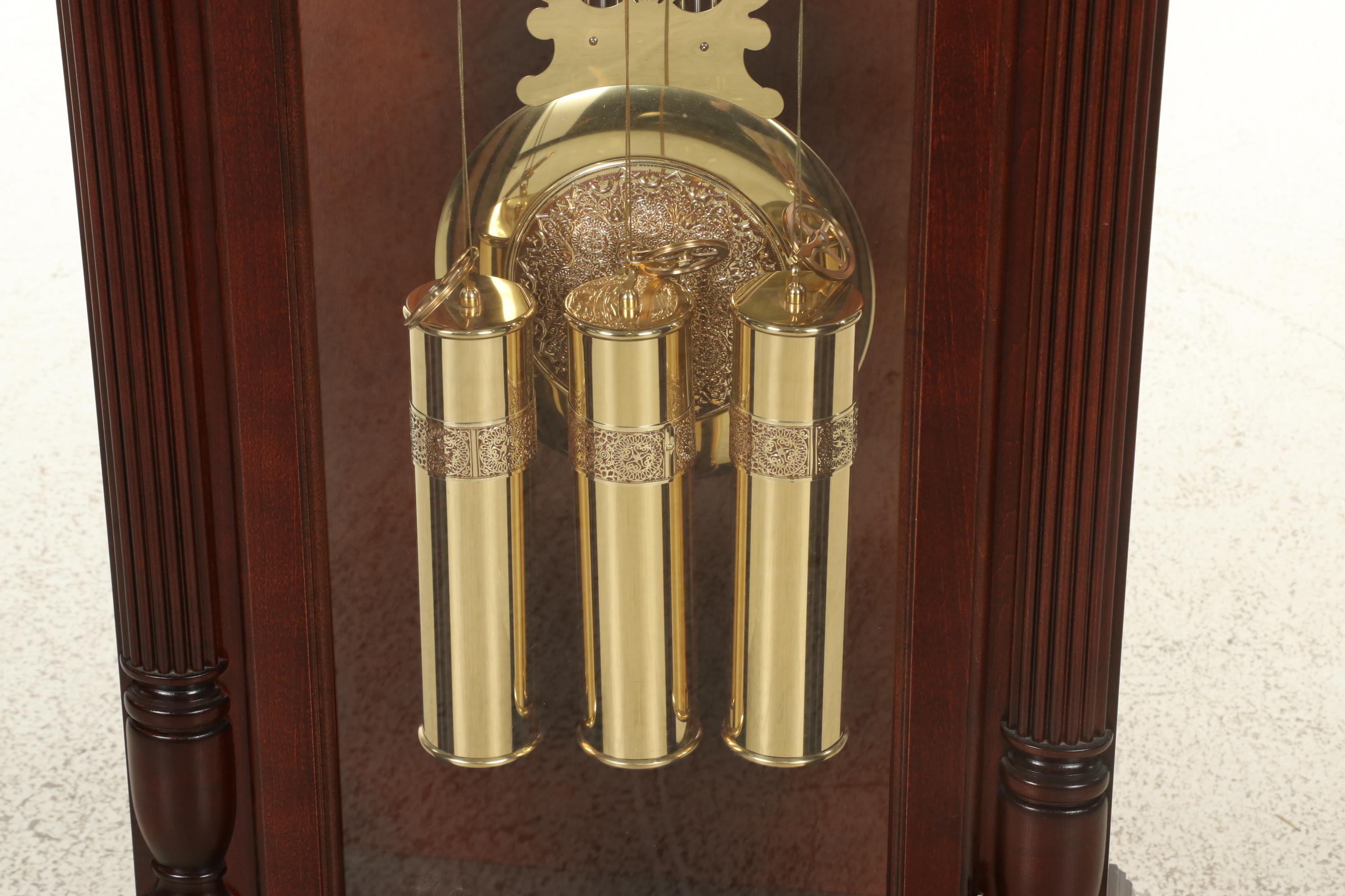 Howard Miller Chippendale Style Broken Bonnet Grandfather Clock