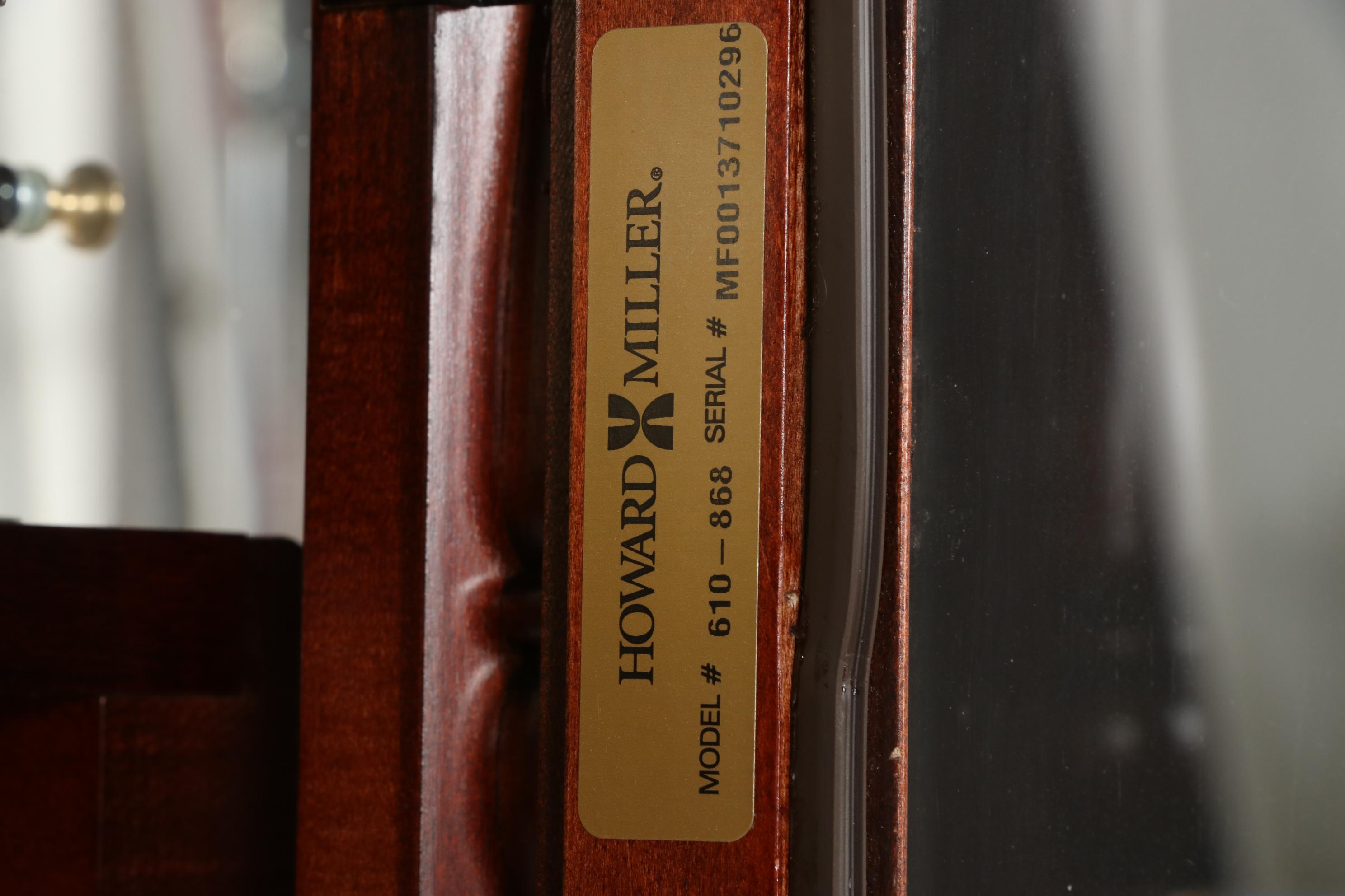 Howard Miller Chippendale Style Broken Bonnet Grandfather Clock