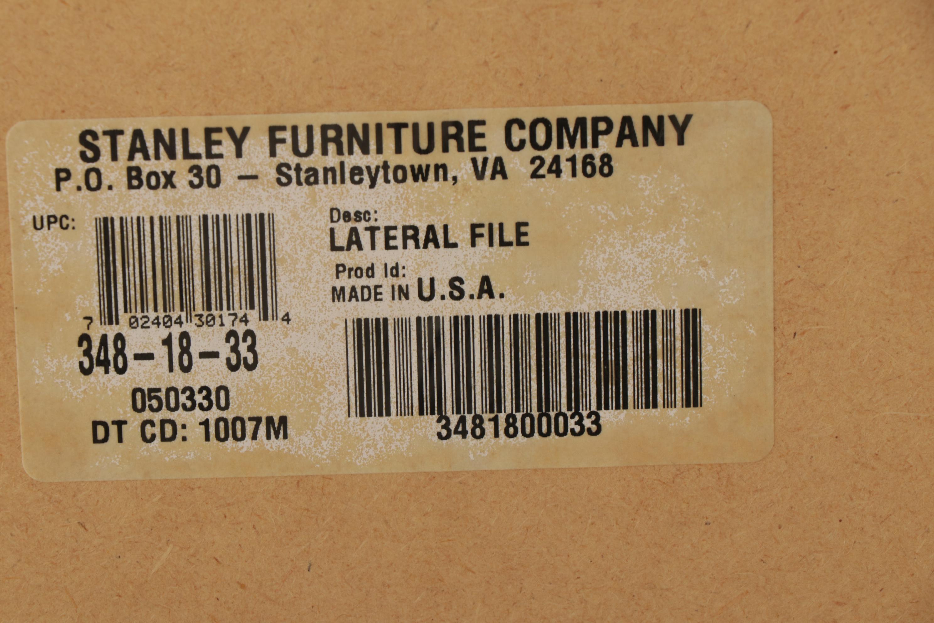 Stanley Furniture Co Illuminated Filing Cabinet Hutch