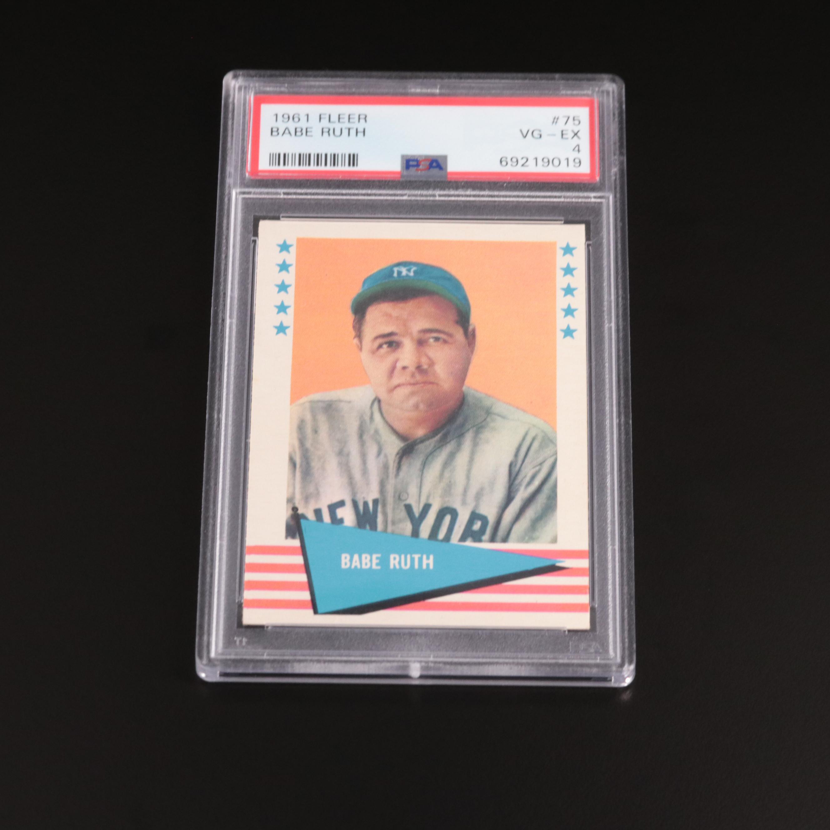 1961 Fleer Babe Ruth New York Yankees #75 Graded PSA VG-EX 4 Baseball Card