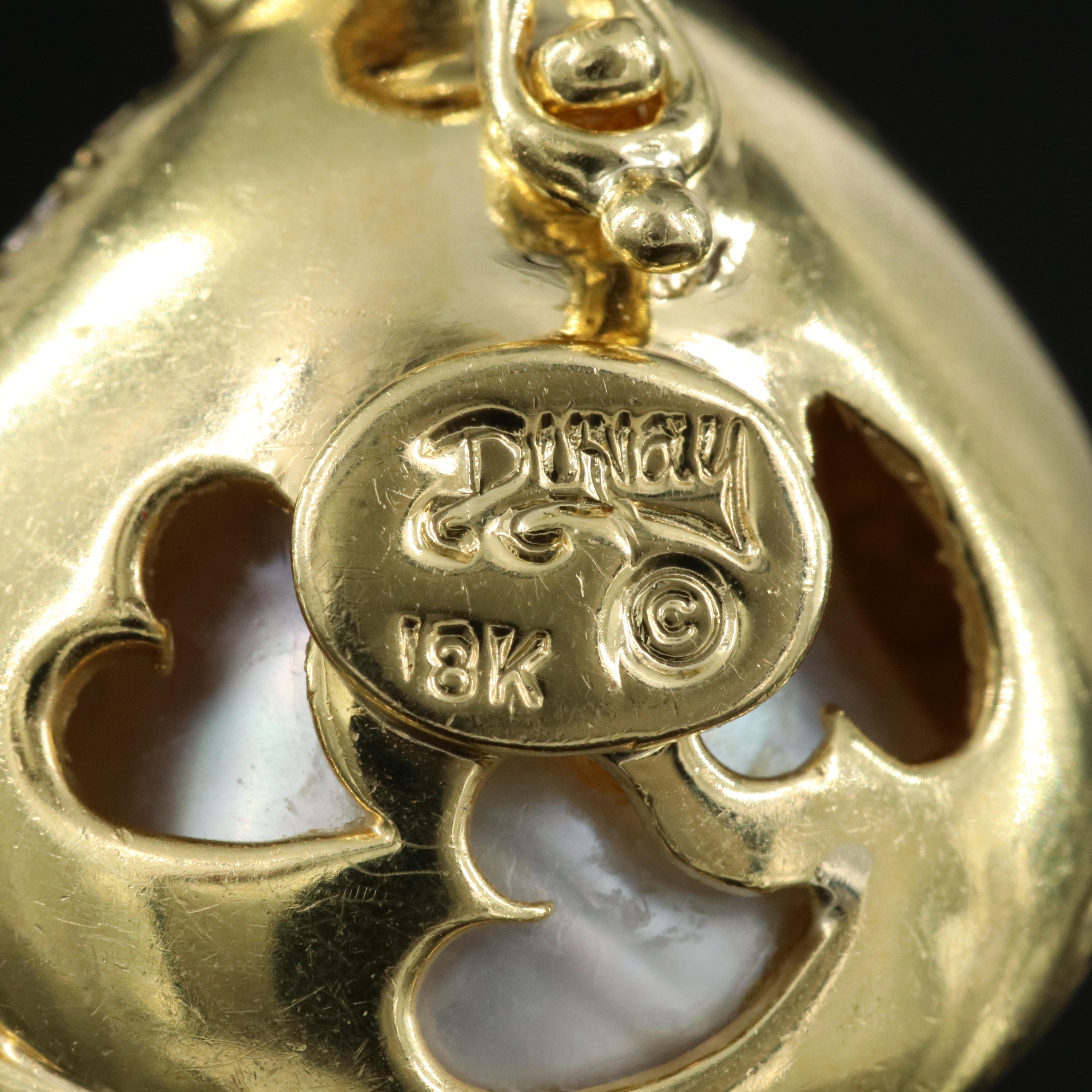 Henry Dunay 18K Pearl and 1.50 CTW Pavé Diamond Enhancer Pendant