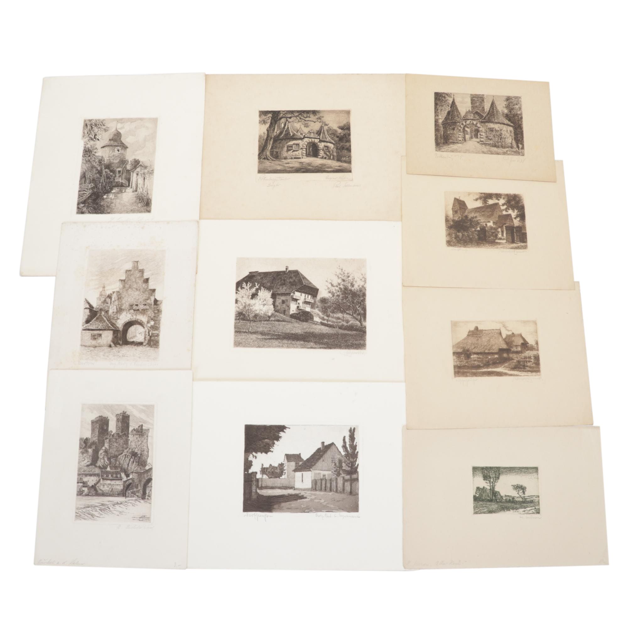 Central European Etchings Featuring Paul Sollmann and Herbert Kuron