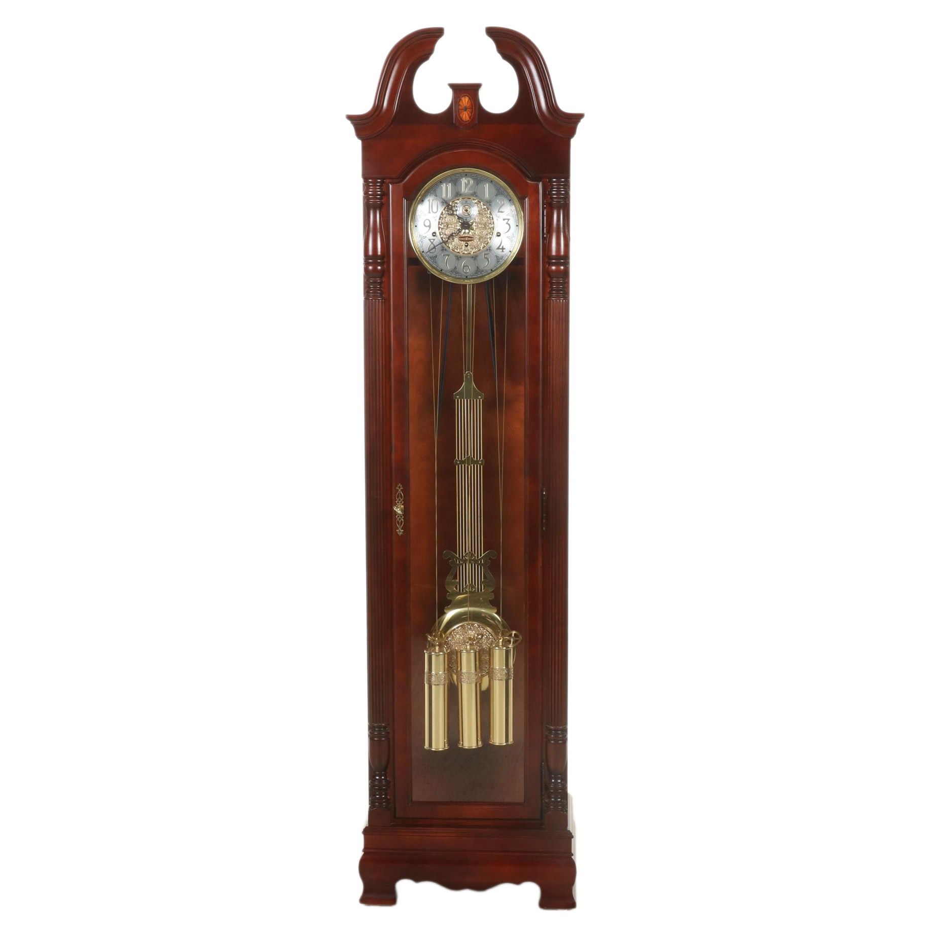 Howard Miller Chippendale Style Broken Bonnet Grandfather Clock