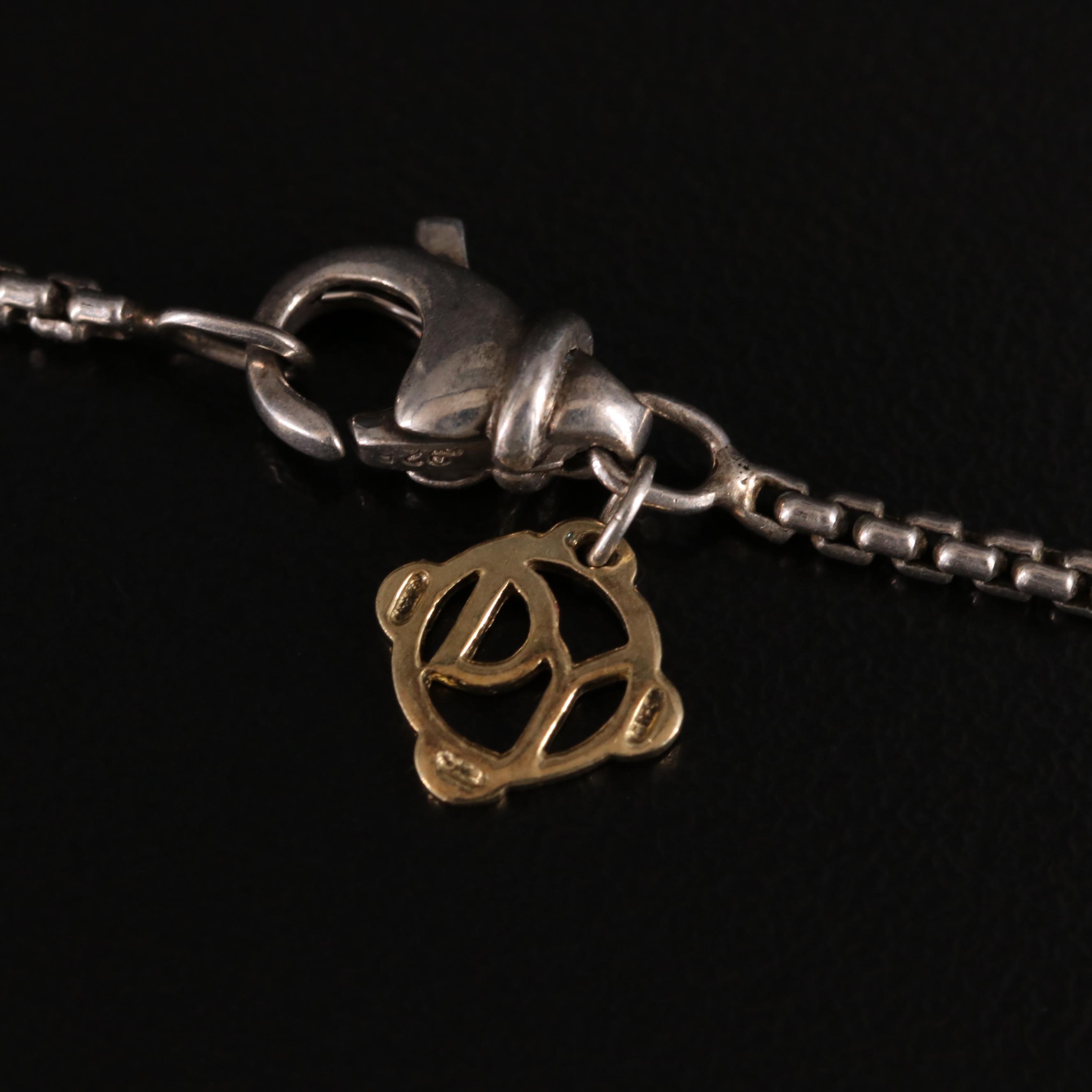 David Yurman Sterling Tourmaline and Diamond Necklace with 18K Accents