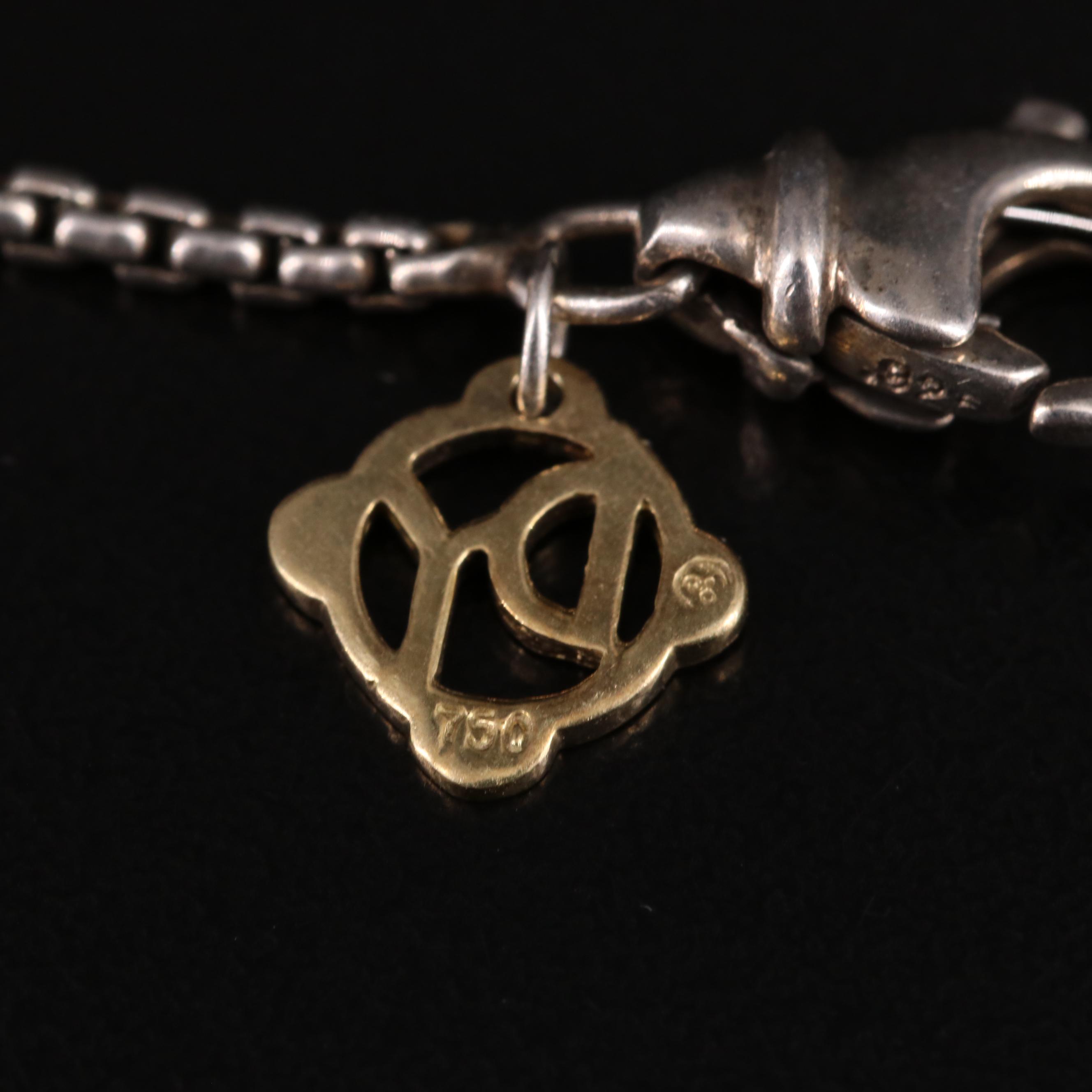 David Yurman Sterling Tourmaline and Diamond Necklace with 18K Accents