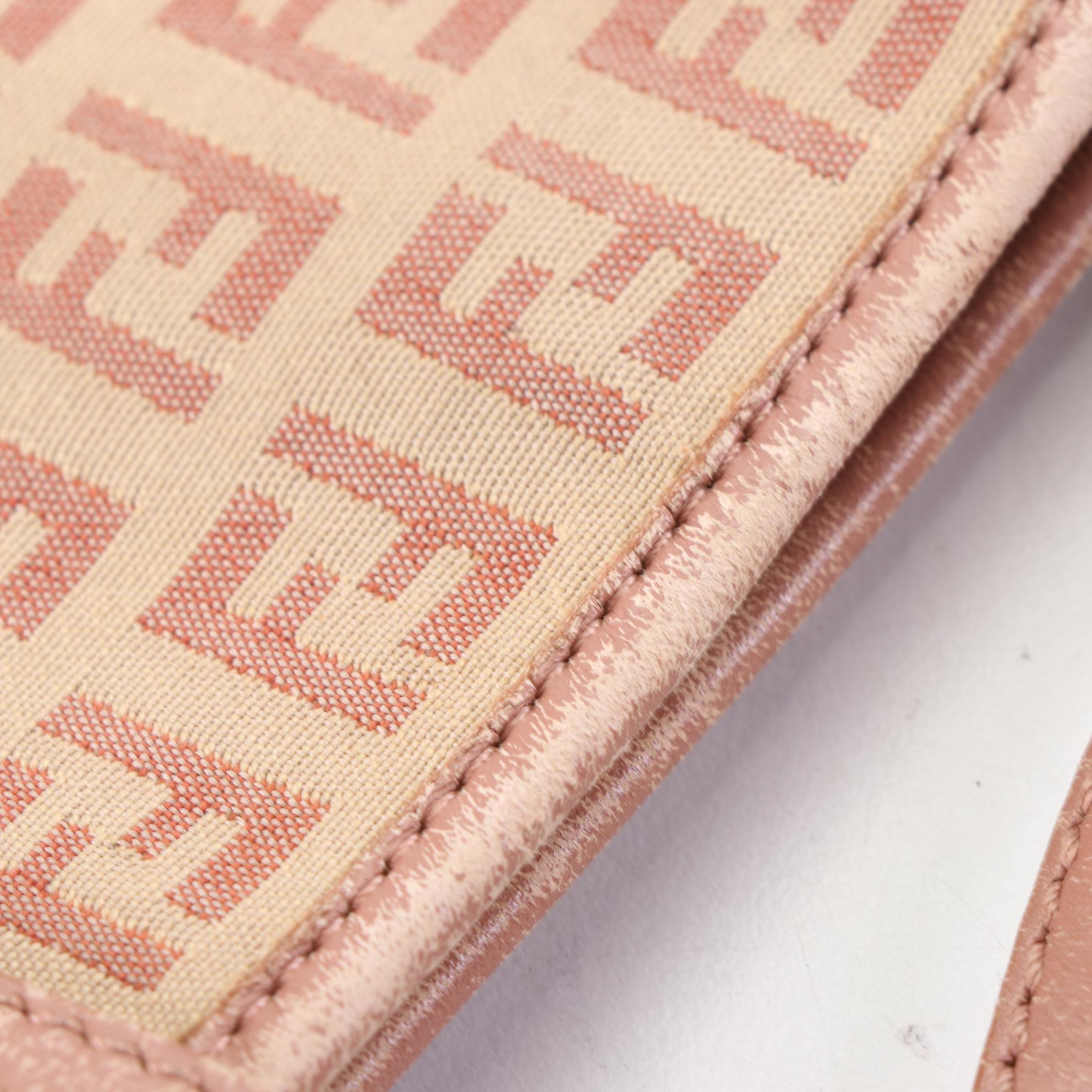 Fendi Small Tote Bag in Zuccchino Canvas and Leather Trim