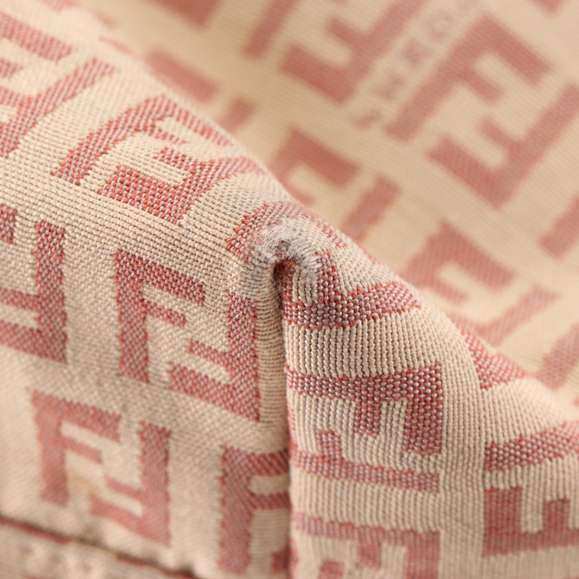 Fendi Small Tote Bag in Zuccchino Canvas and Leather Trim