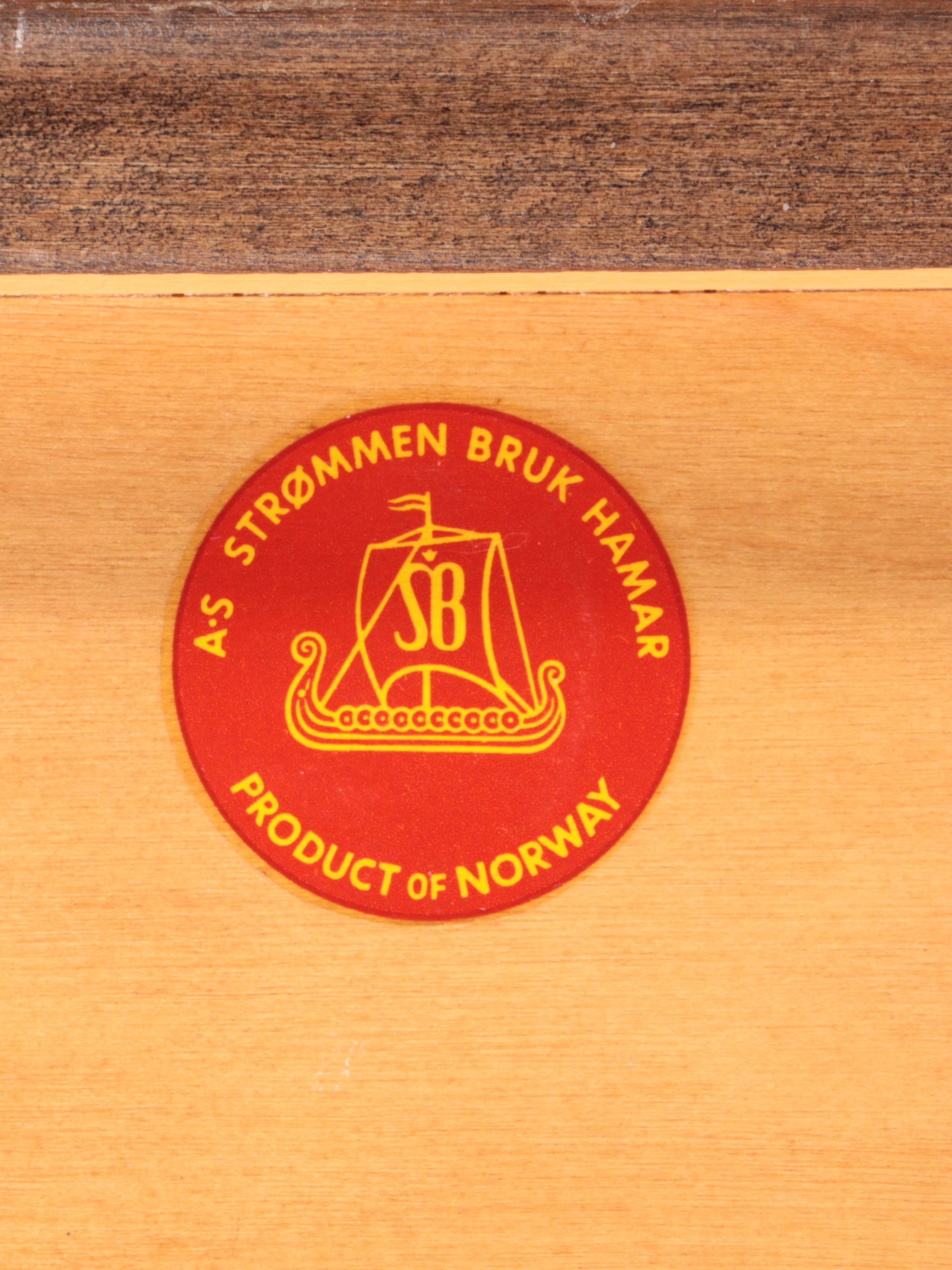 Norwegian Mid Century Modern Accordion Style Sewing Chest