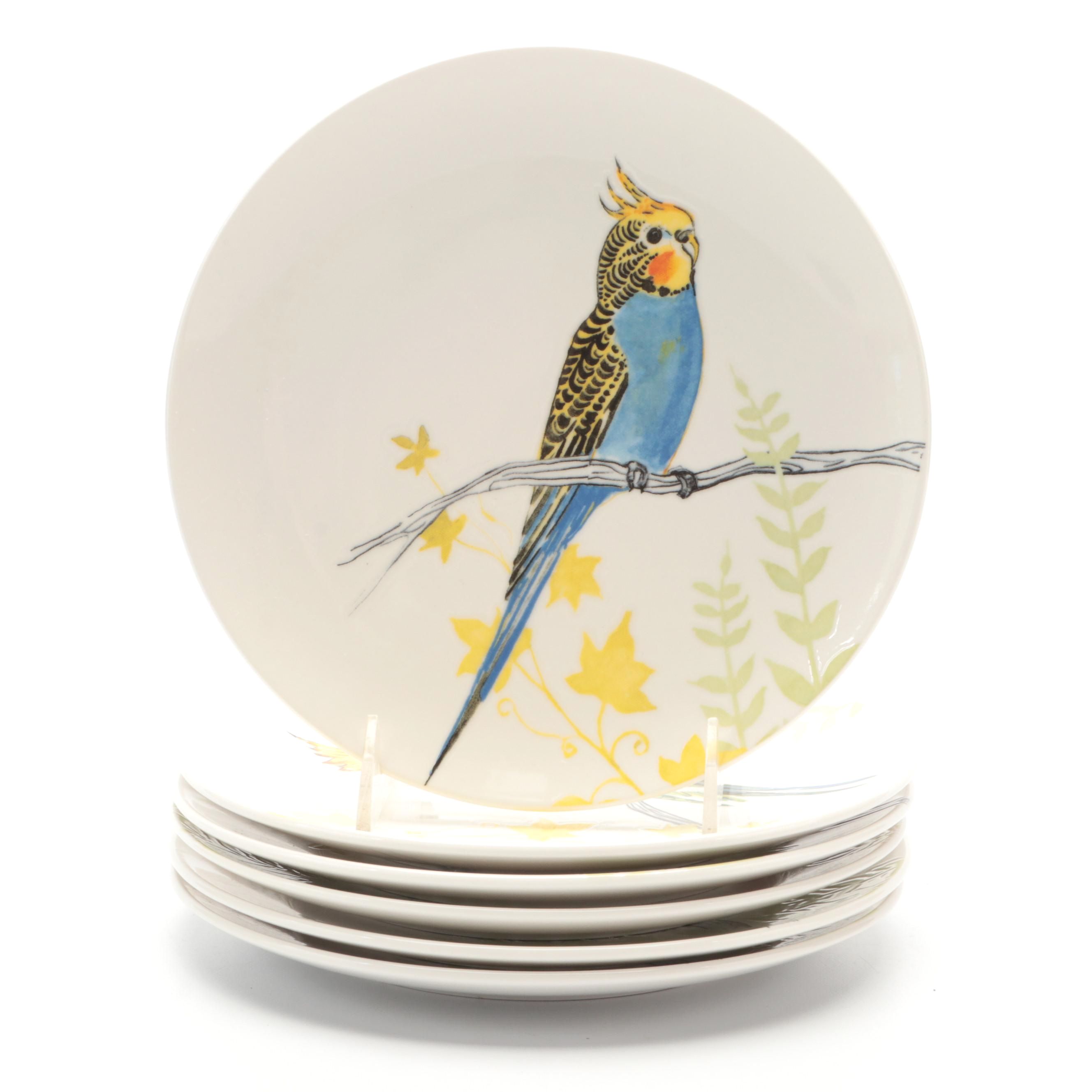 Grace for Anthropologie Ceramic Bird Themed Salad Plates