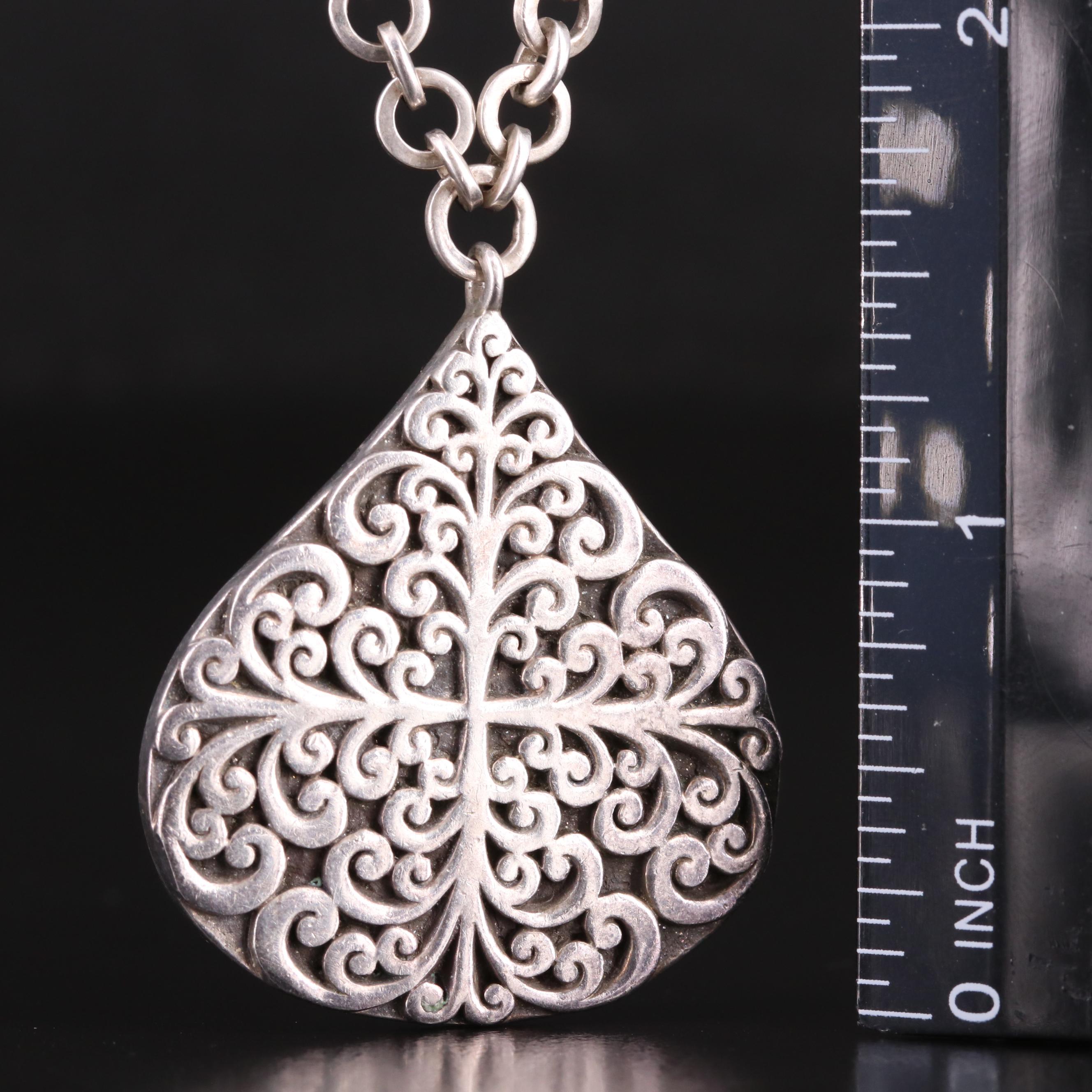 Lois Hill Sterling Drop Pendant Necklace