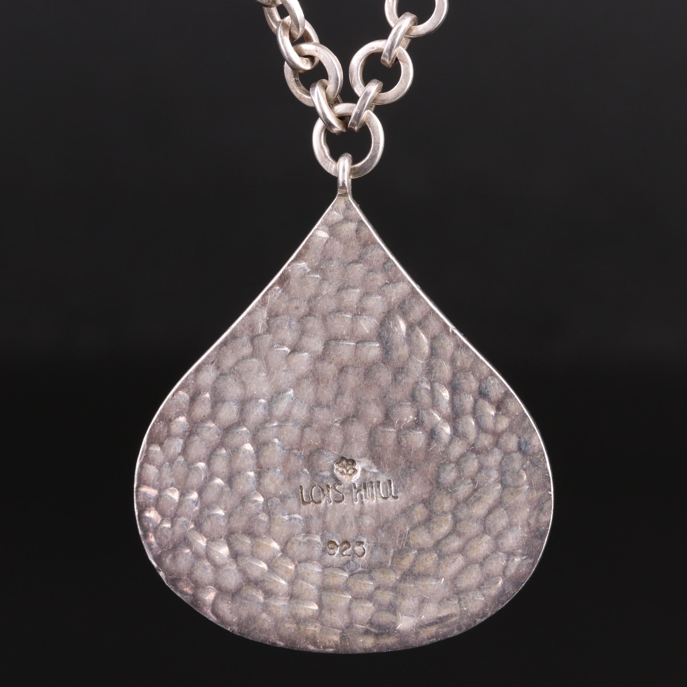 Lois Hill Sterling Drop Pendant Necklace