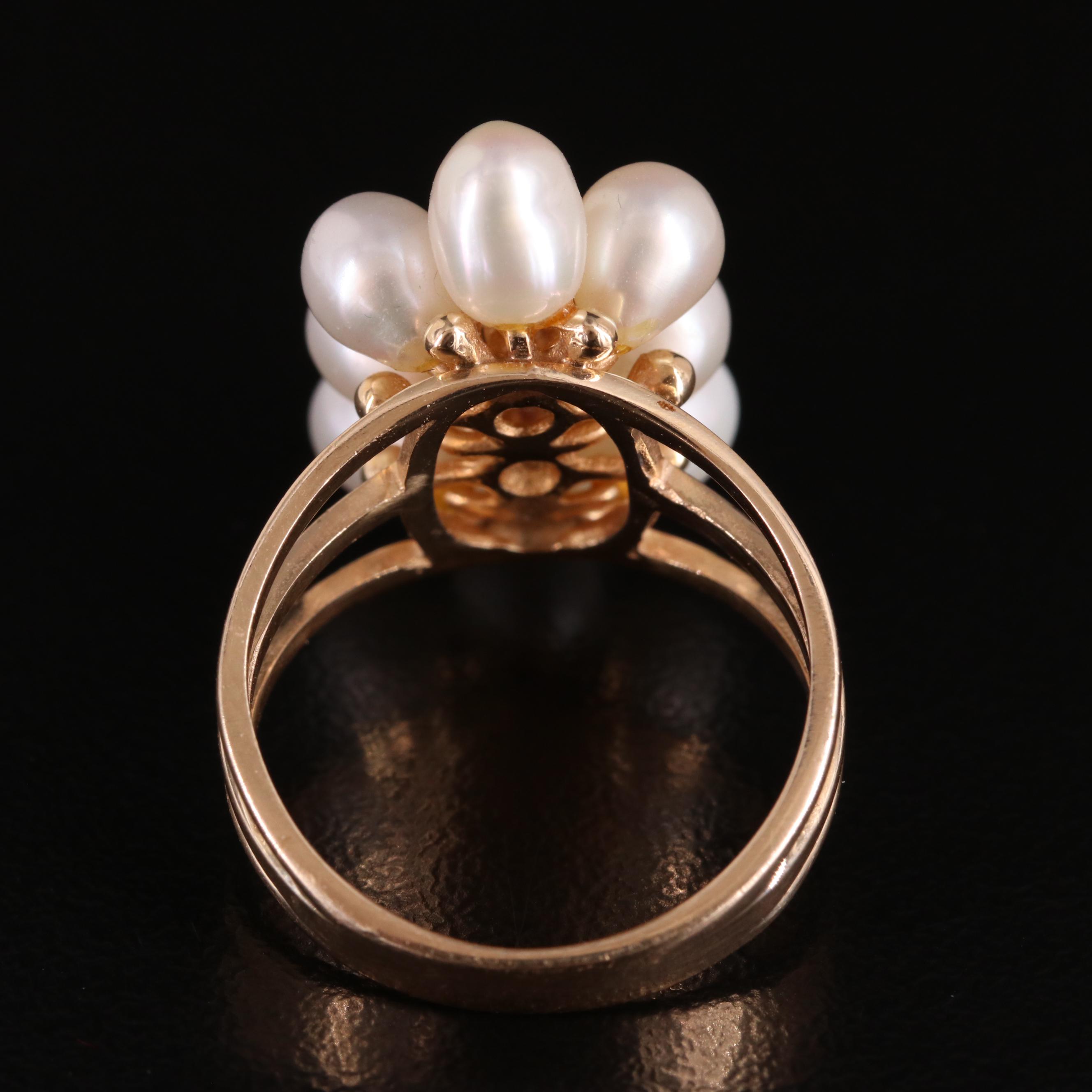 14K  Pearl and Ruby Ring