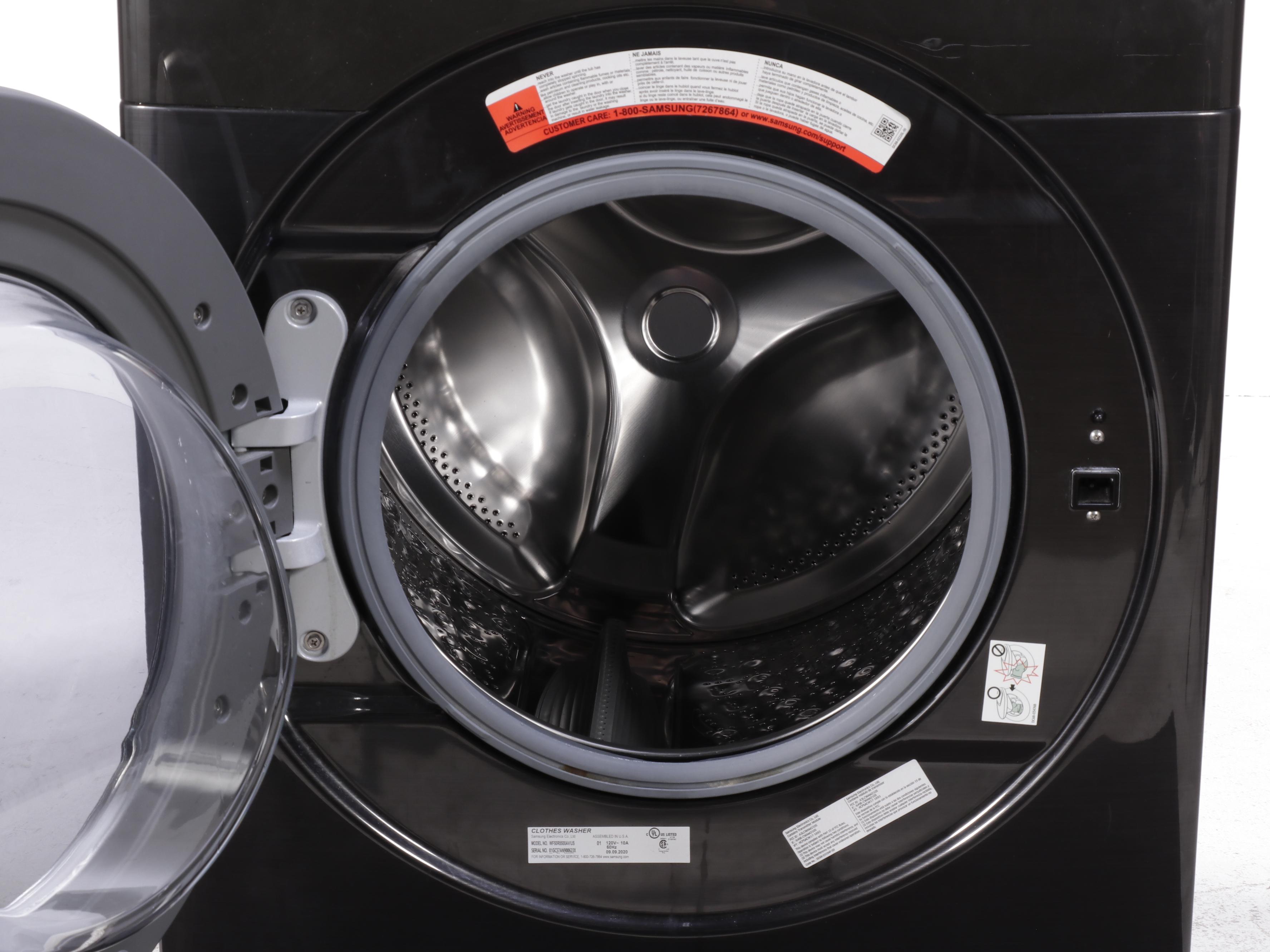 Samsung 5.0 Cu. Ft. Smart Front Load Washer, Pedestal and GE 7.8 Cu. Ft. Dryer