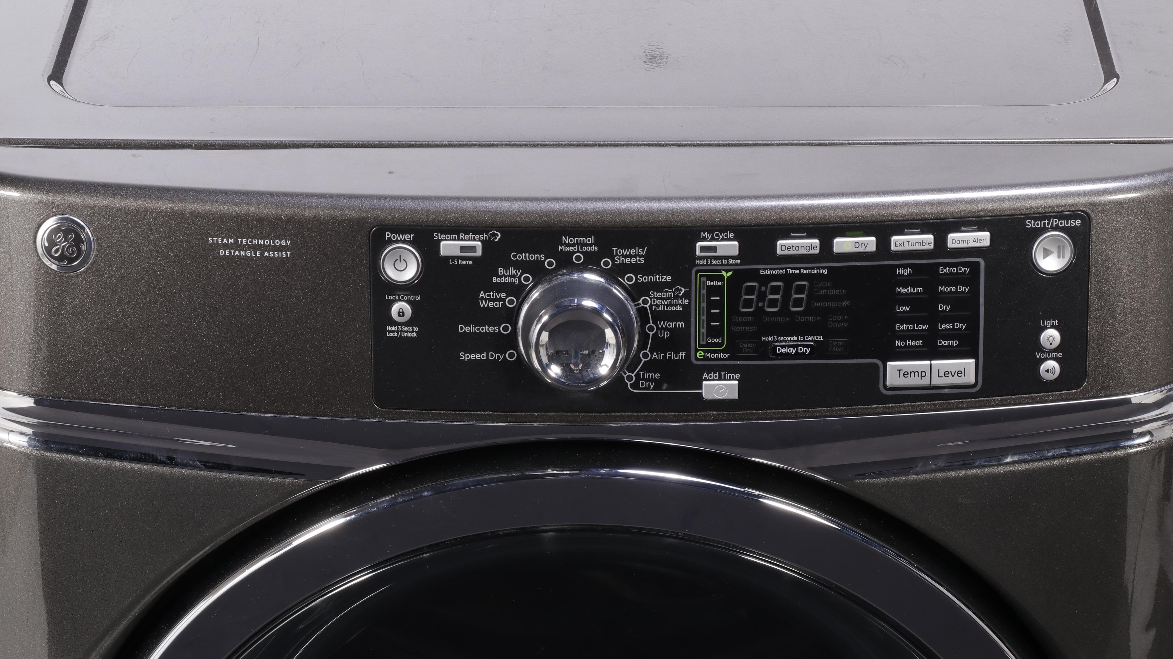 Samsung 5.0 Cu. Ft. Smart Front Load Washer, Pedestal and GE 7.8 Cu. Ft. Dryer