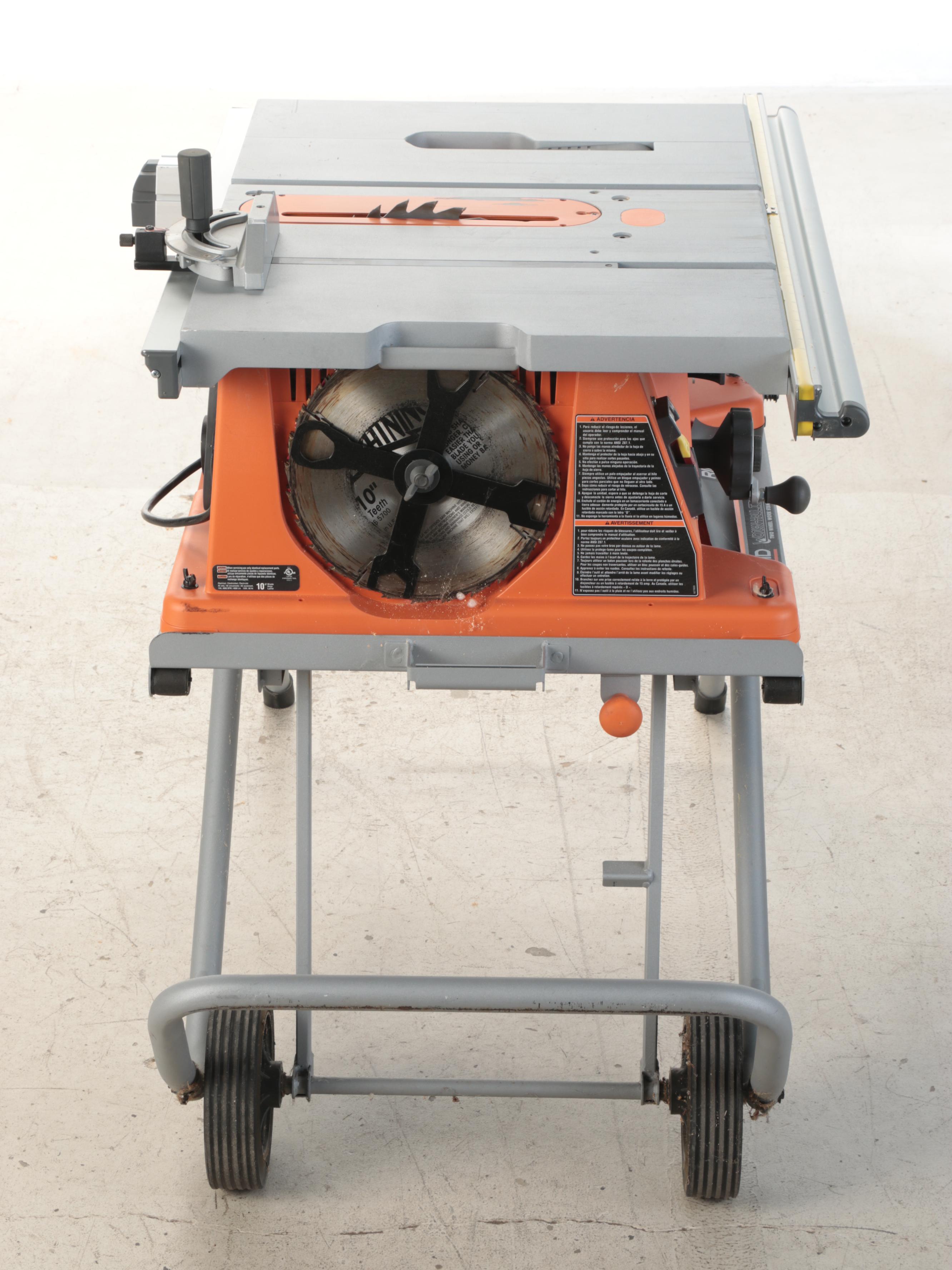 RIDGID 10" Pro Jobsite Portable Table Saw with Stand