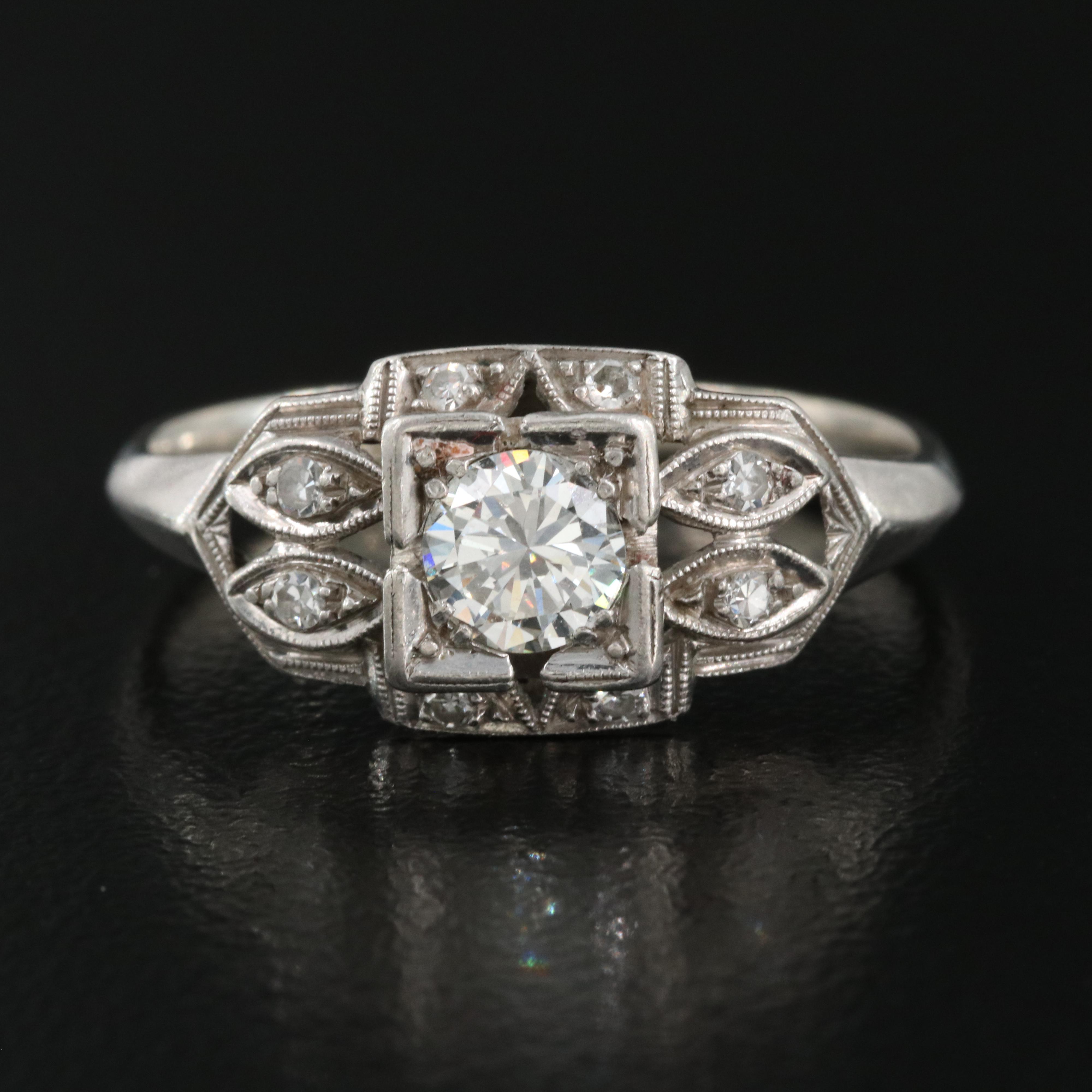 Platinum and 14K 0.55 CTW Diamond Ring