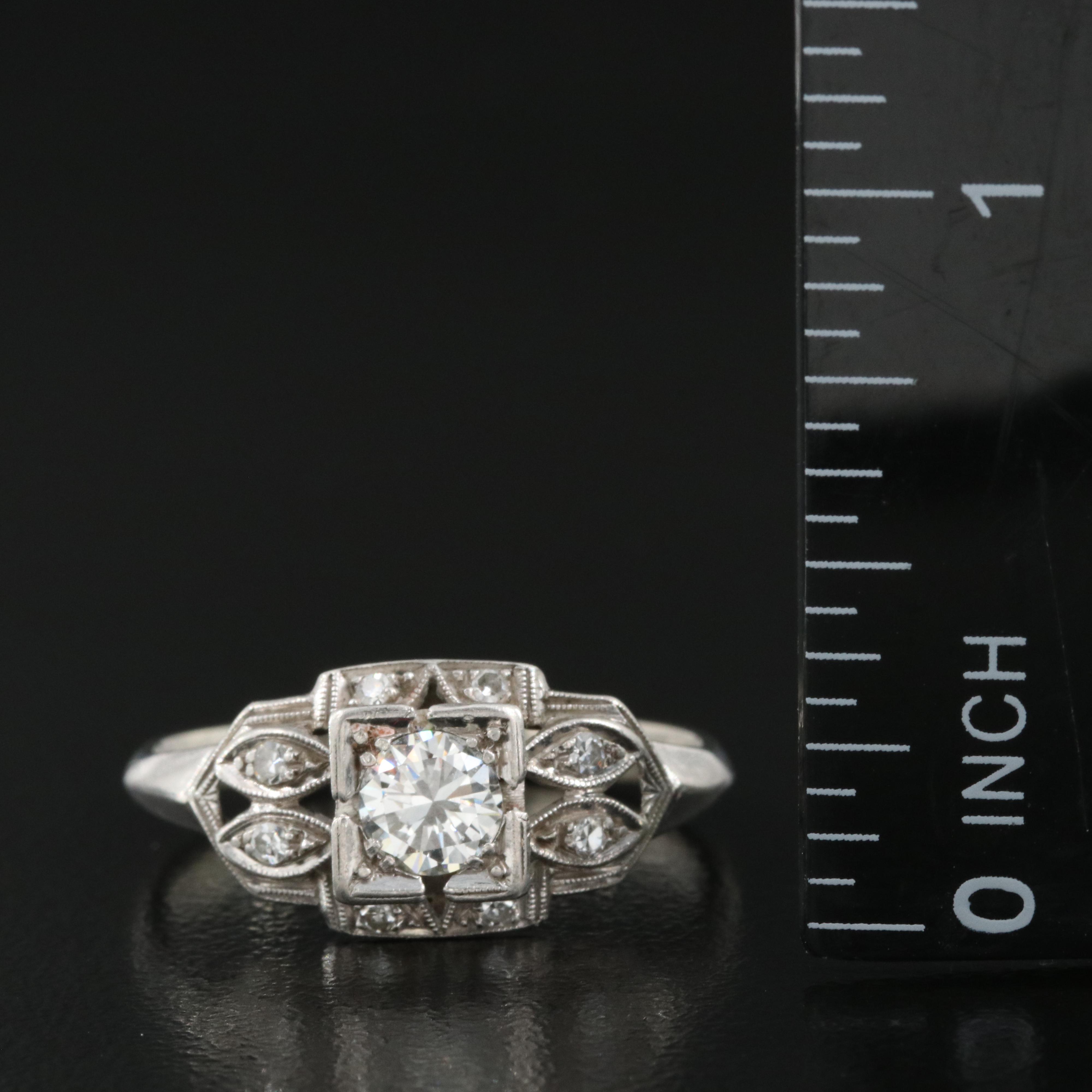 Platinum and 14K 0.55 CTW Diamond Ring