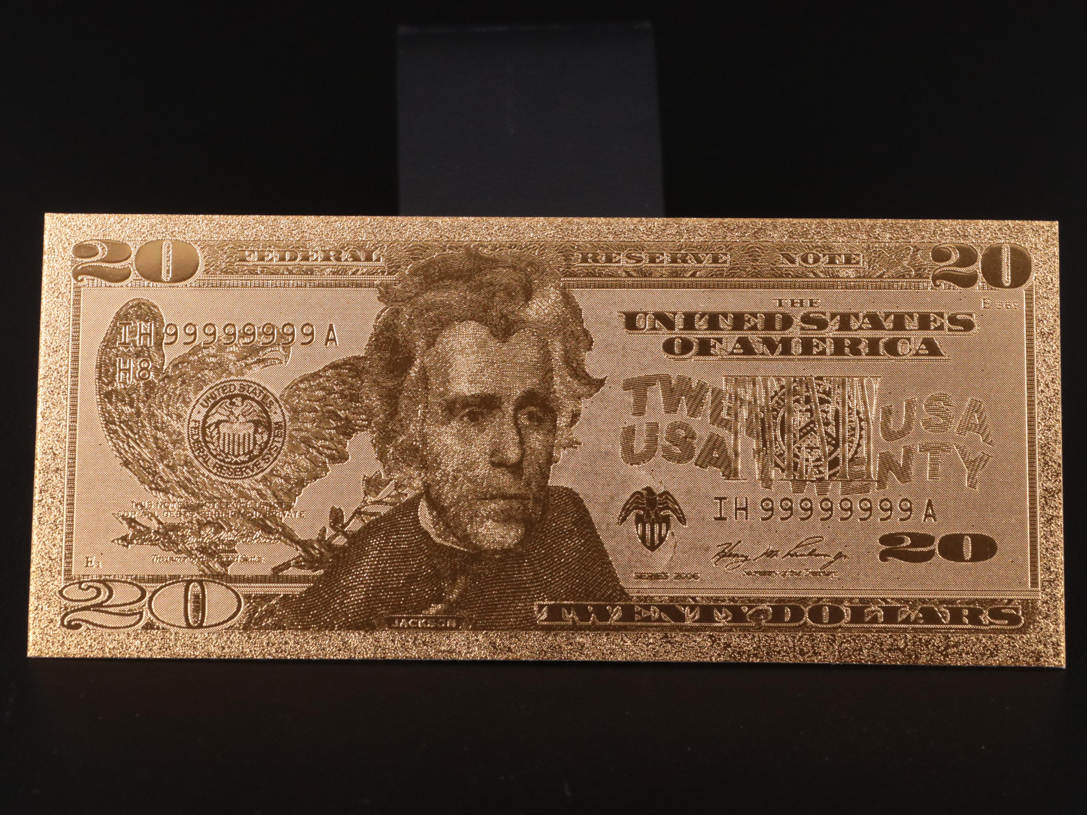 Collection of Seven 24k Gold Foil U.S. Currency Fantasy Notes