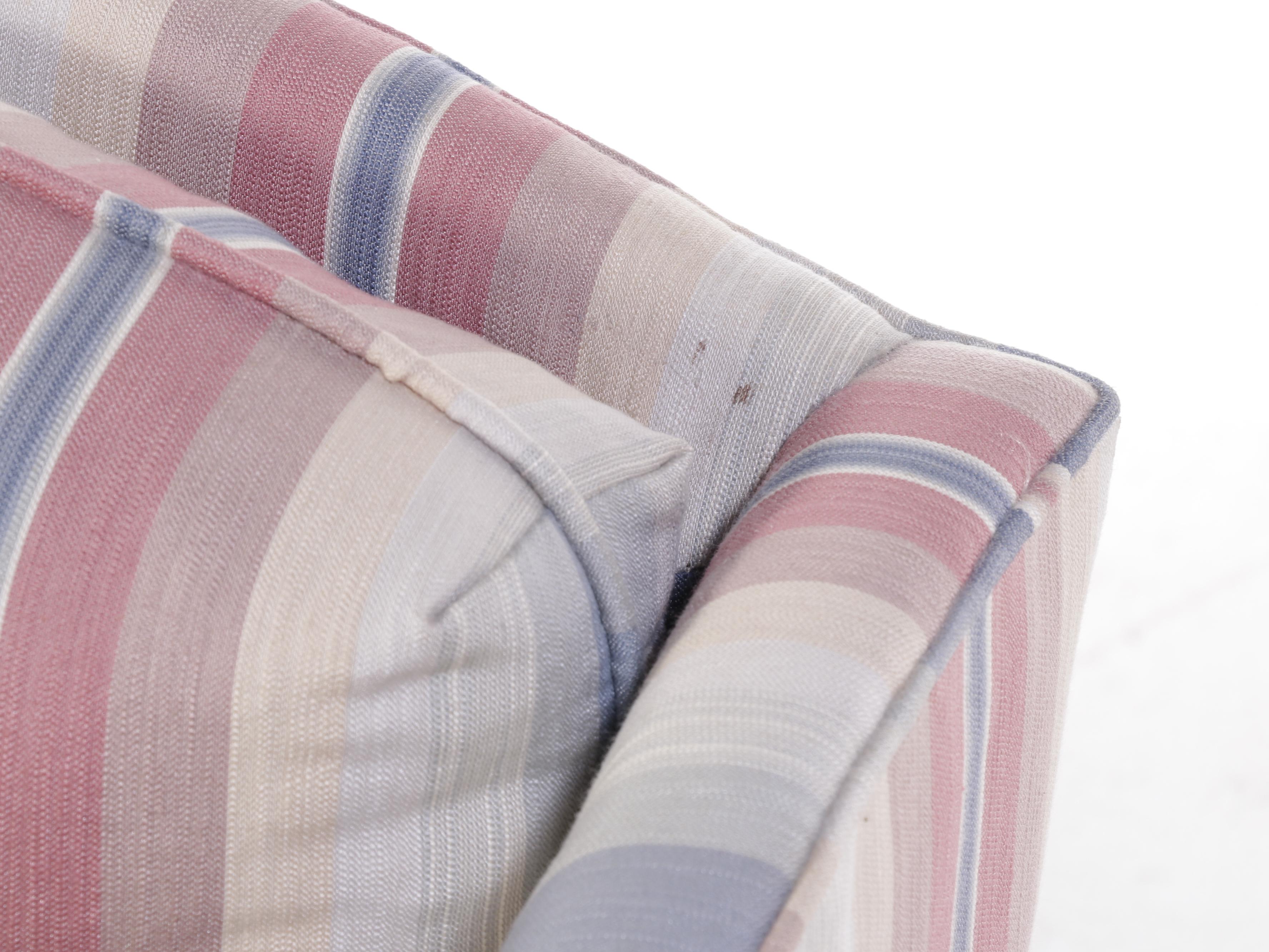 Clayton Marcus Stripe Upholstered Queen Anne Style Wingback Chair