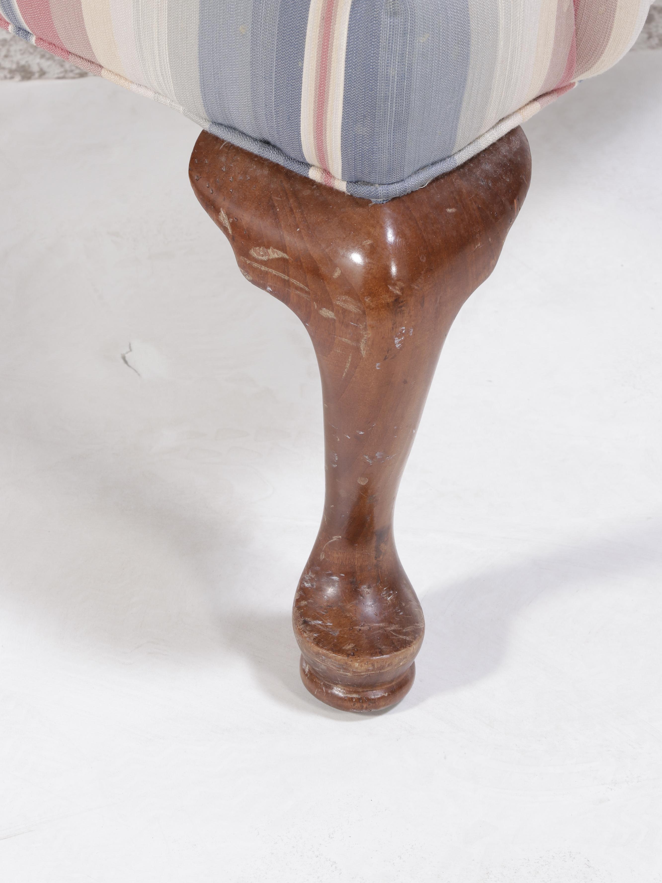 Clayton Marcus Stripe Upholstered Queen Anne Style Wingback Chair