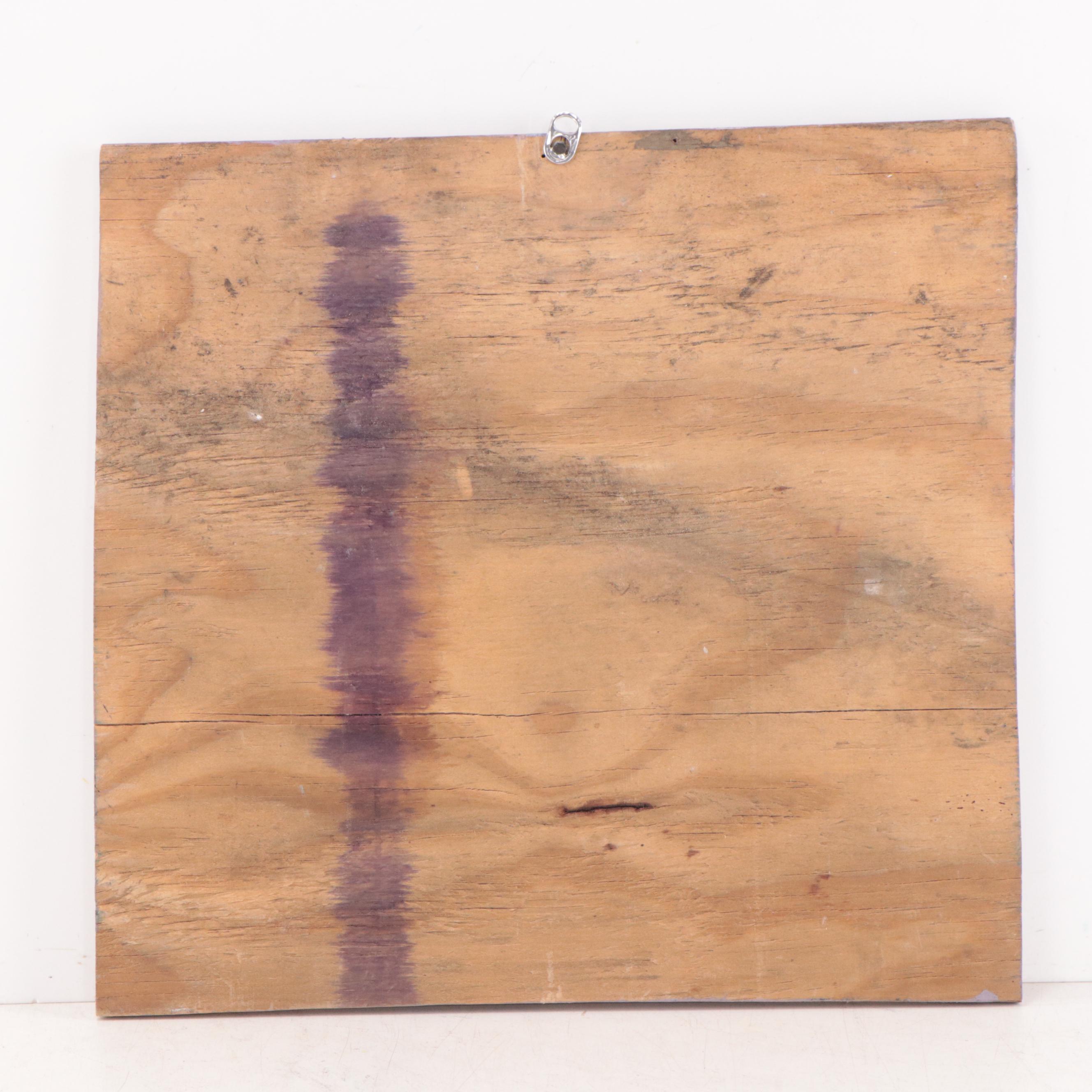 Mose Ernest Tolliver Folk Art Acrylic Painting of Figures in Vehicle