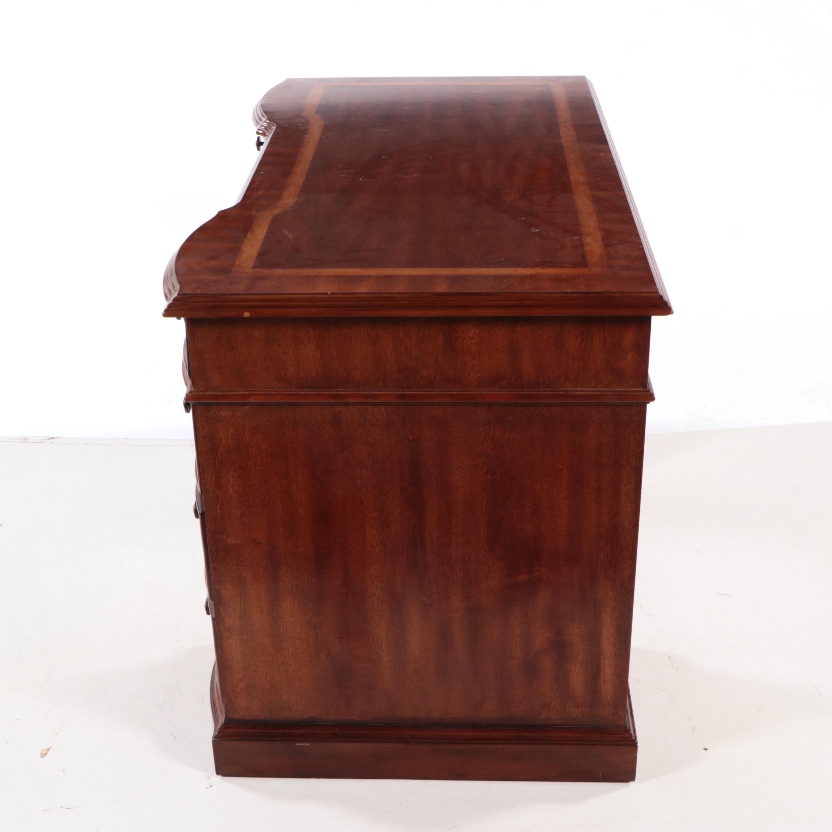 Home Meridian "Preston" Regency Style Mahogany Pedestal Desk