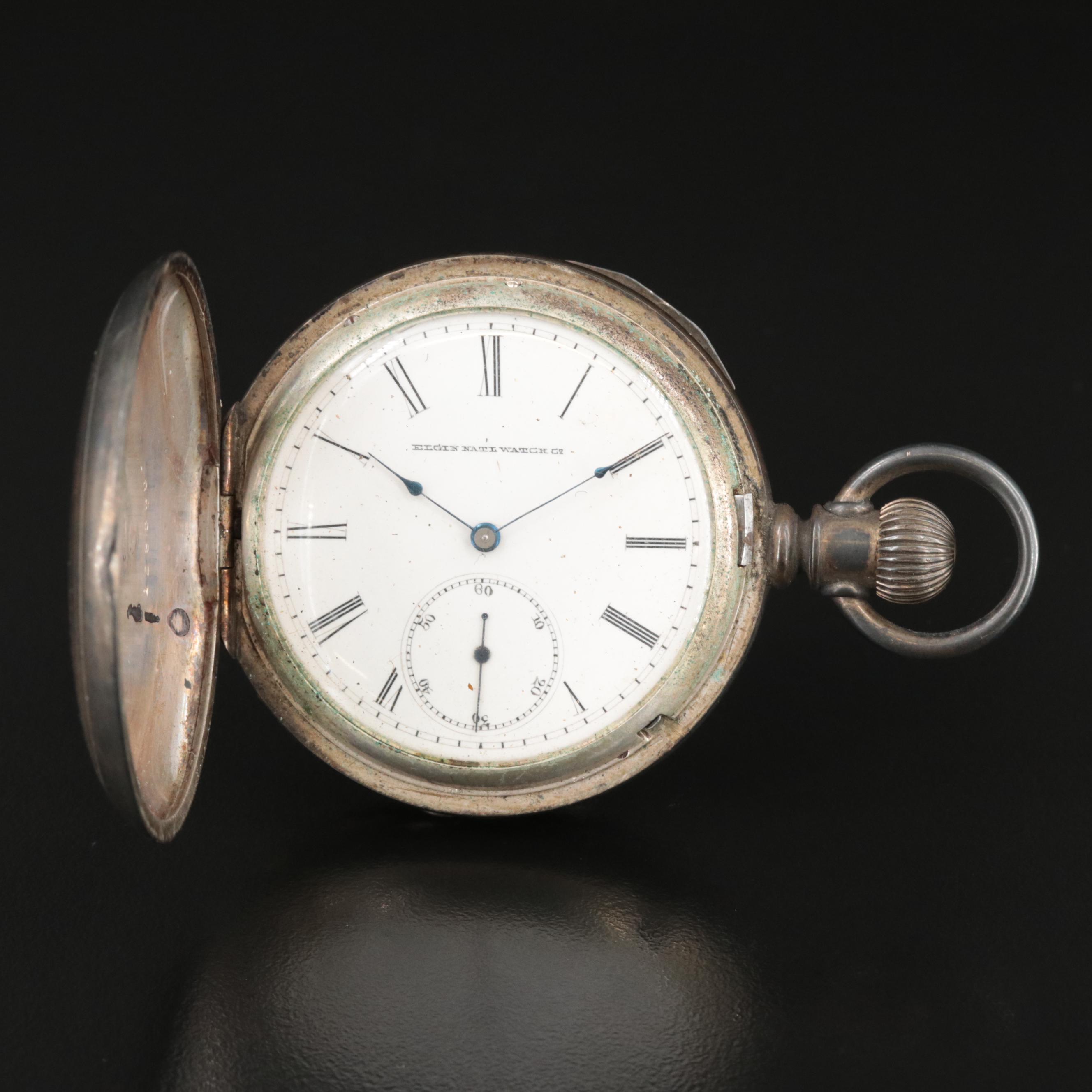 1885 Elgin Coin Silver Pocket Watch