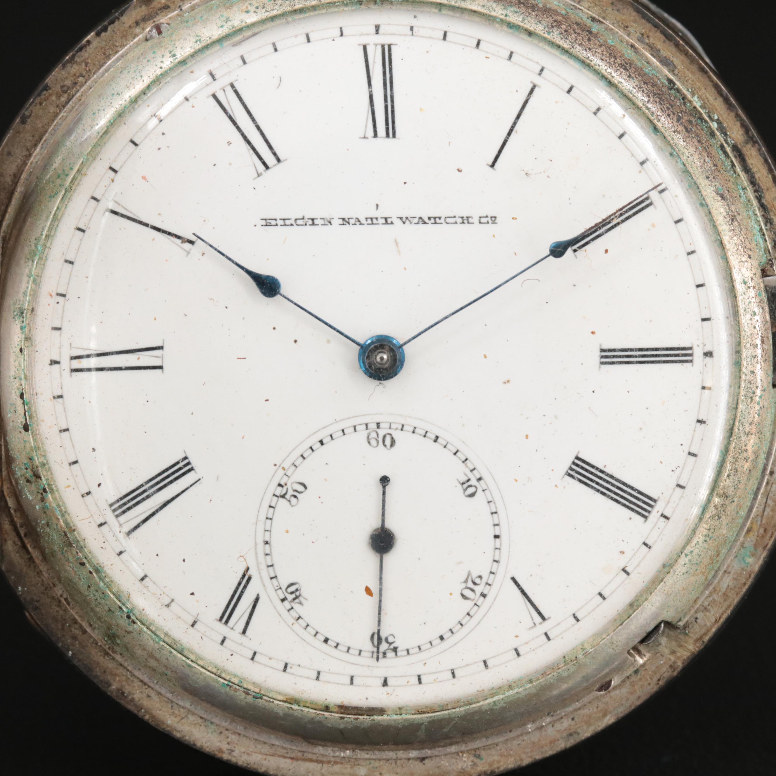 1885 Elgin Coin Silver Pocket Watch