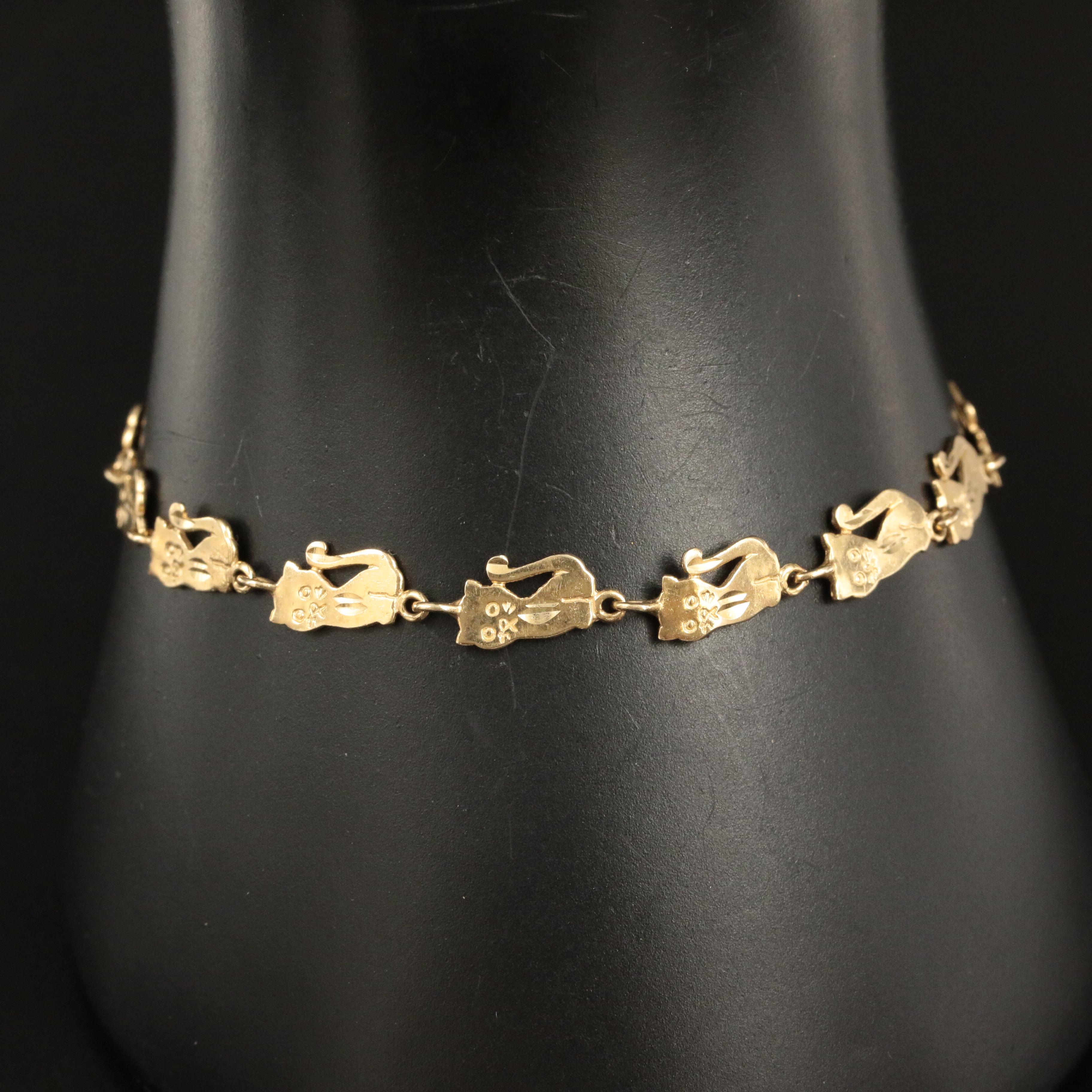 14K Cat Link Bracelet