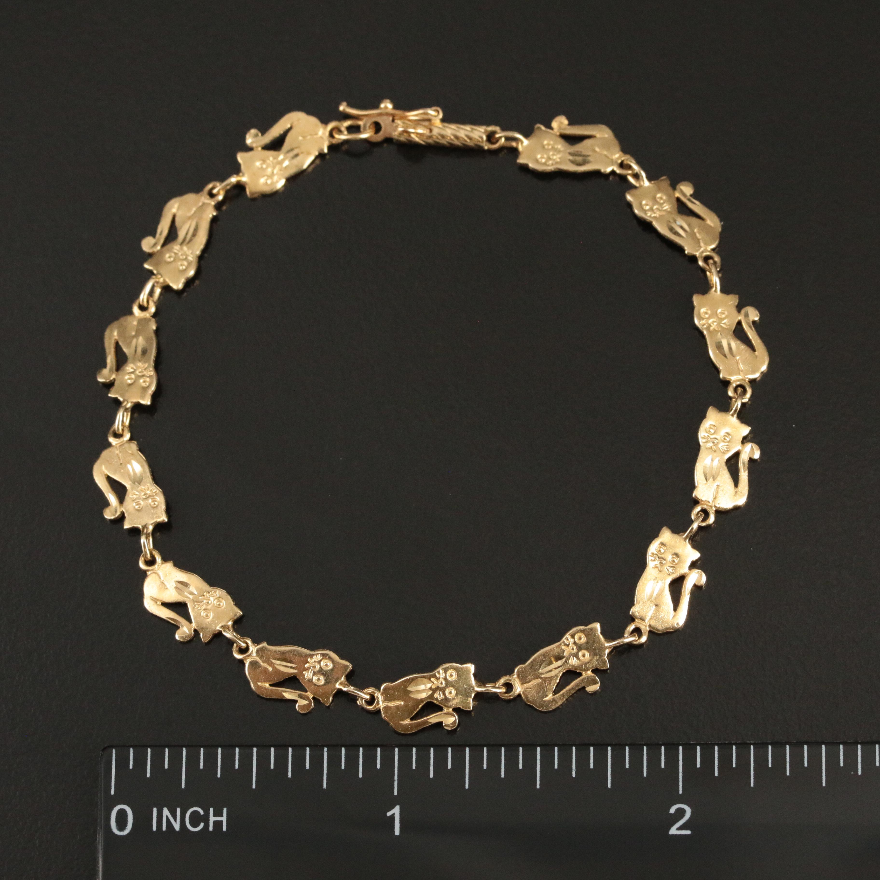 14K Cat Link Bracelet