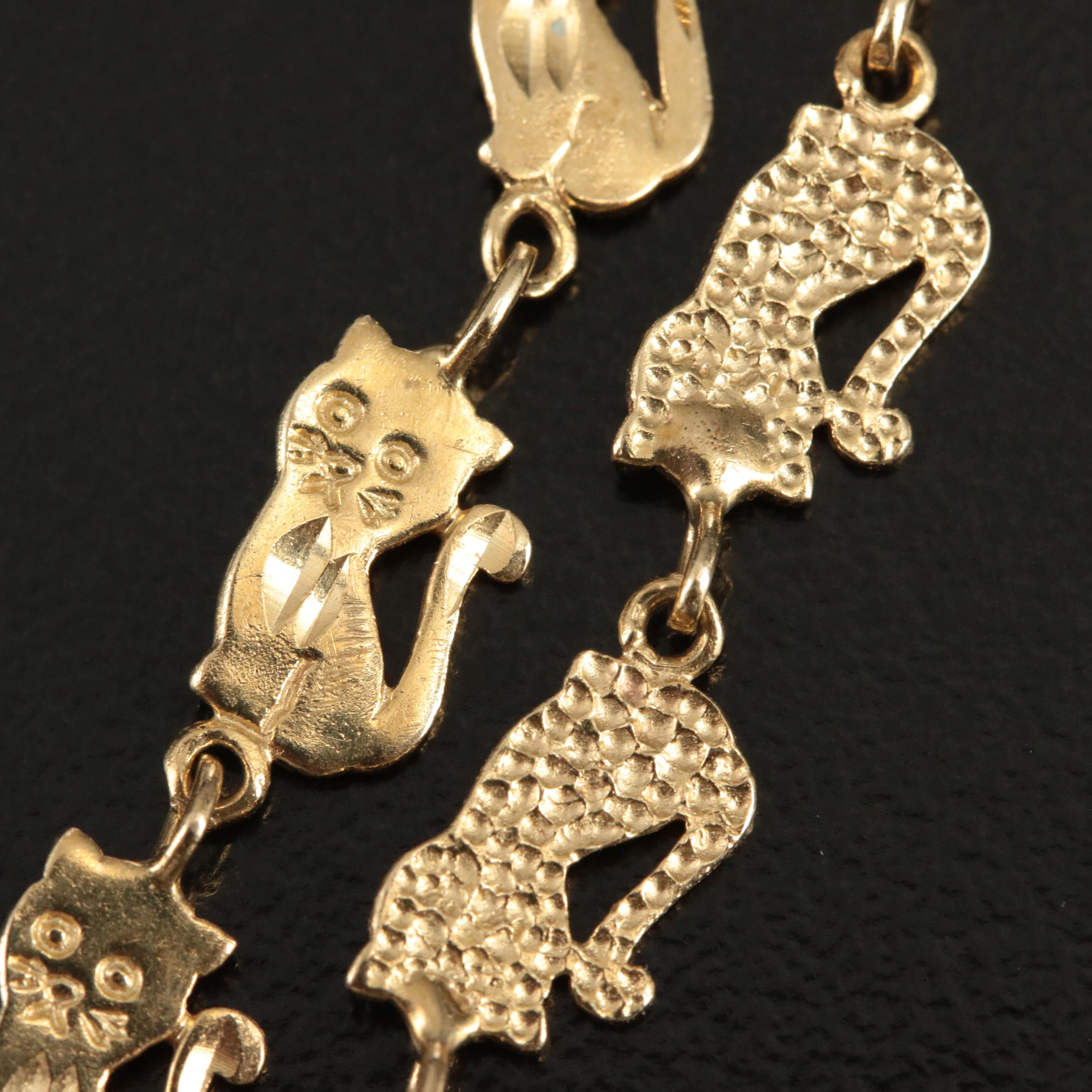 14K Cat Link Bracelet