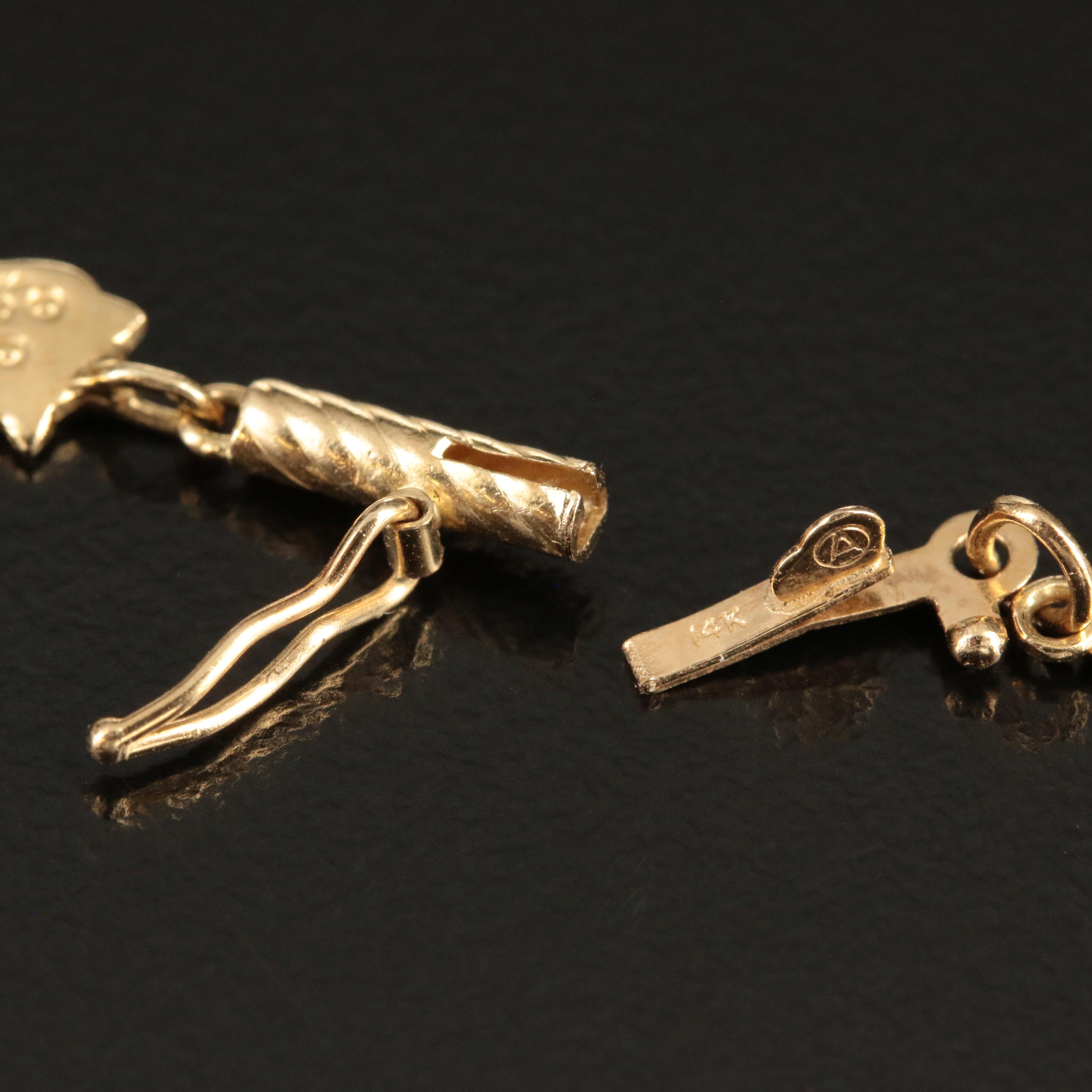 14K Cat Link Bracelet