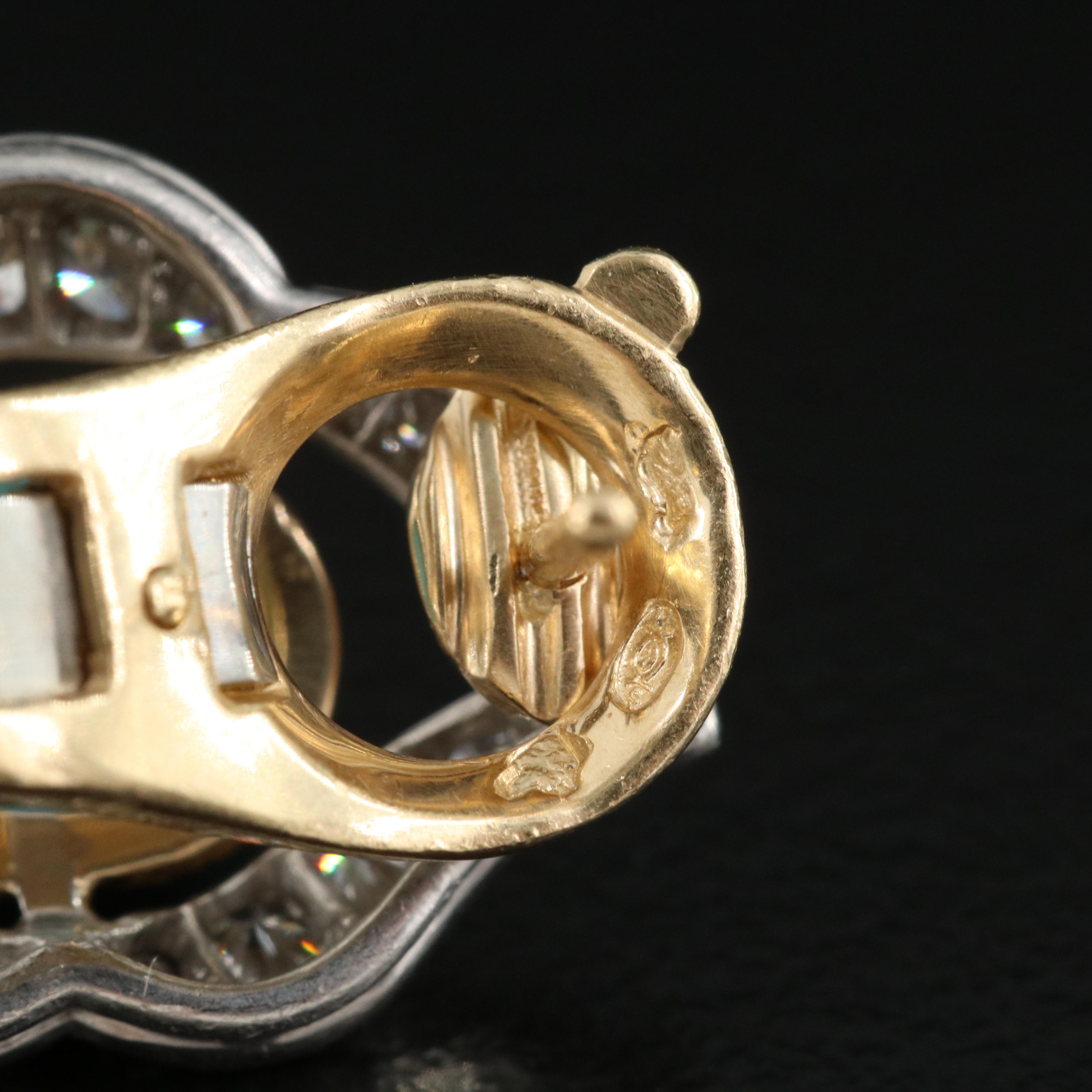 Cartier 18K and Platinum Turquoise and 3.97 CTW Diamond Day and Night Earrings