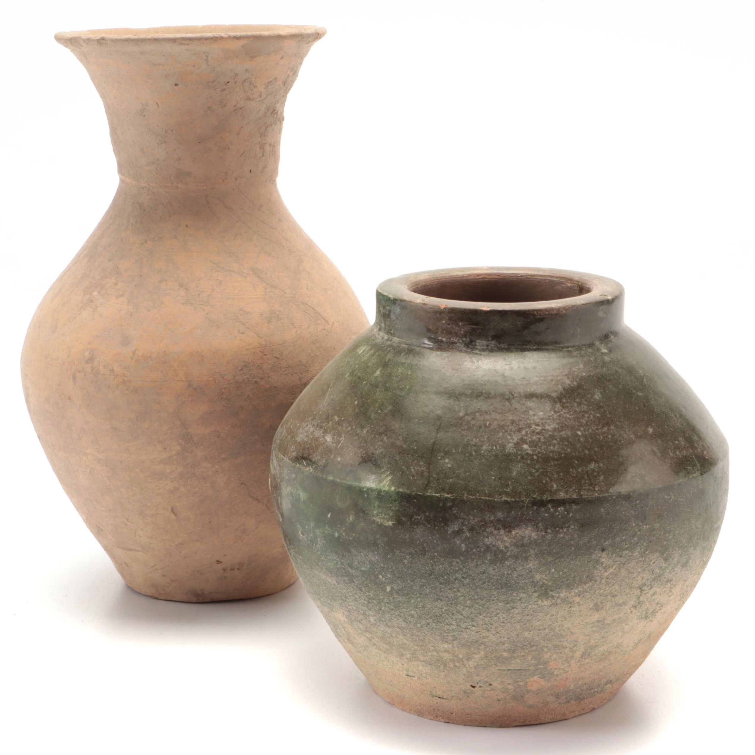 Chinese Terracotta Vase and Urn, Han Style