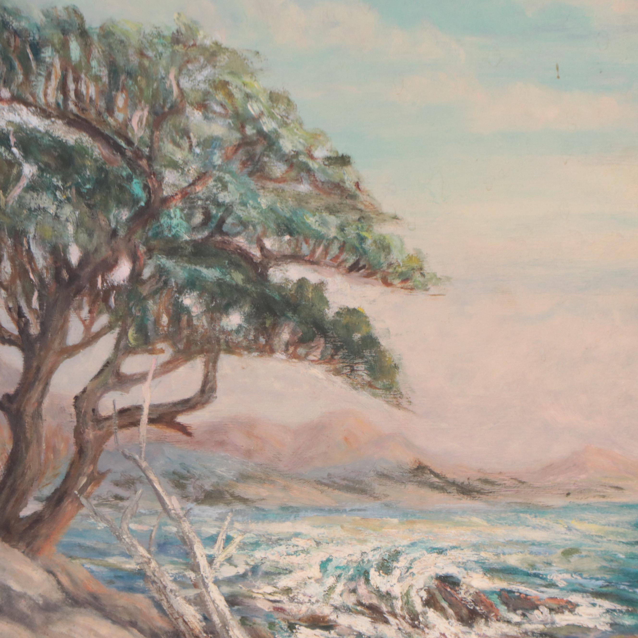 Ida B. Waters Coastal Landscape Oil Painting