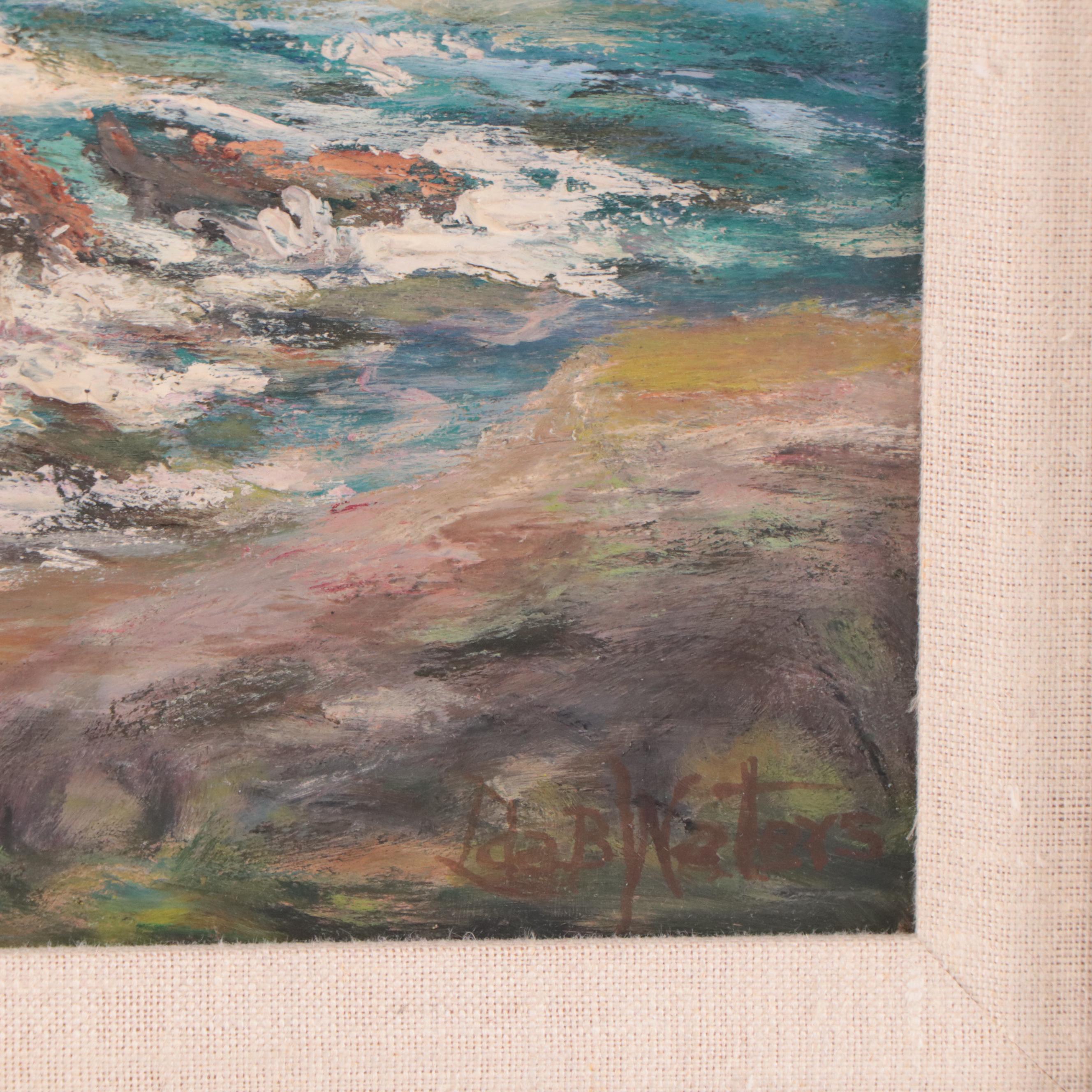 Ida B. Waters Coastal Landscape Oil Painting