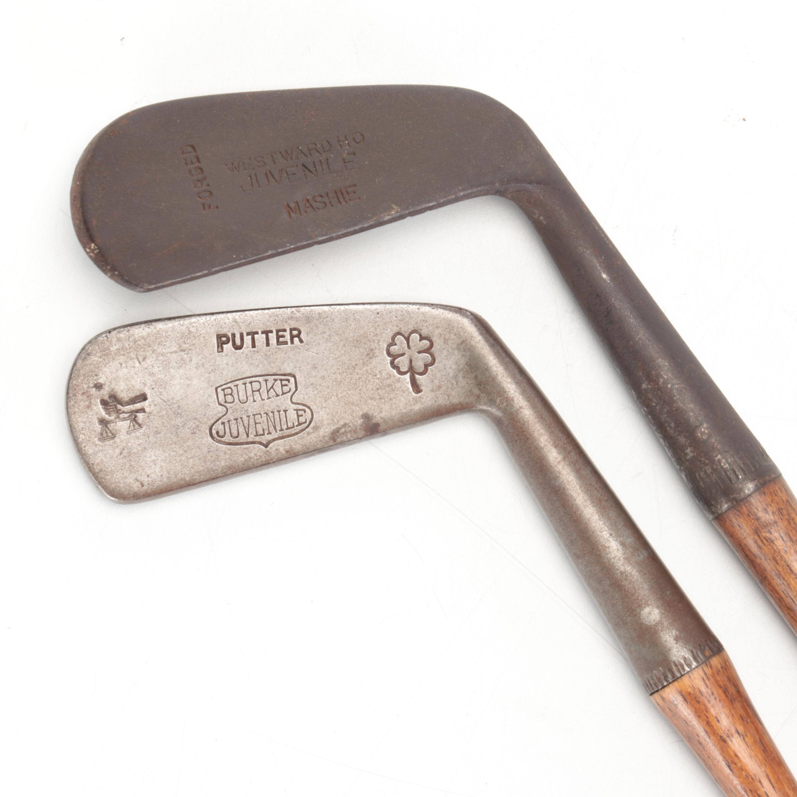 Burke, Burr Key Bilt, and Westward Juvenile Right Handed Vintage Golf Clubs