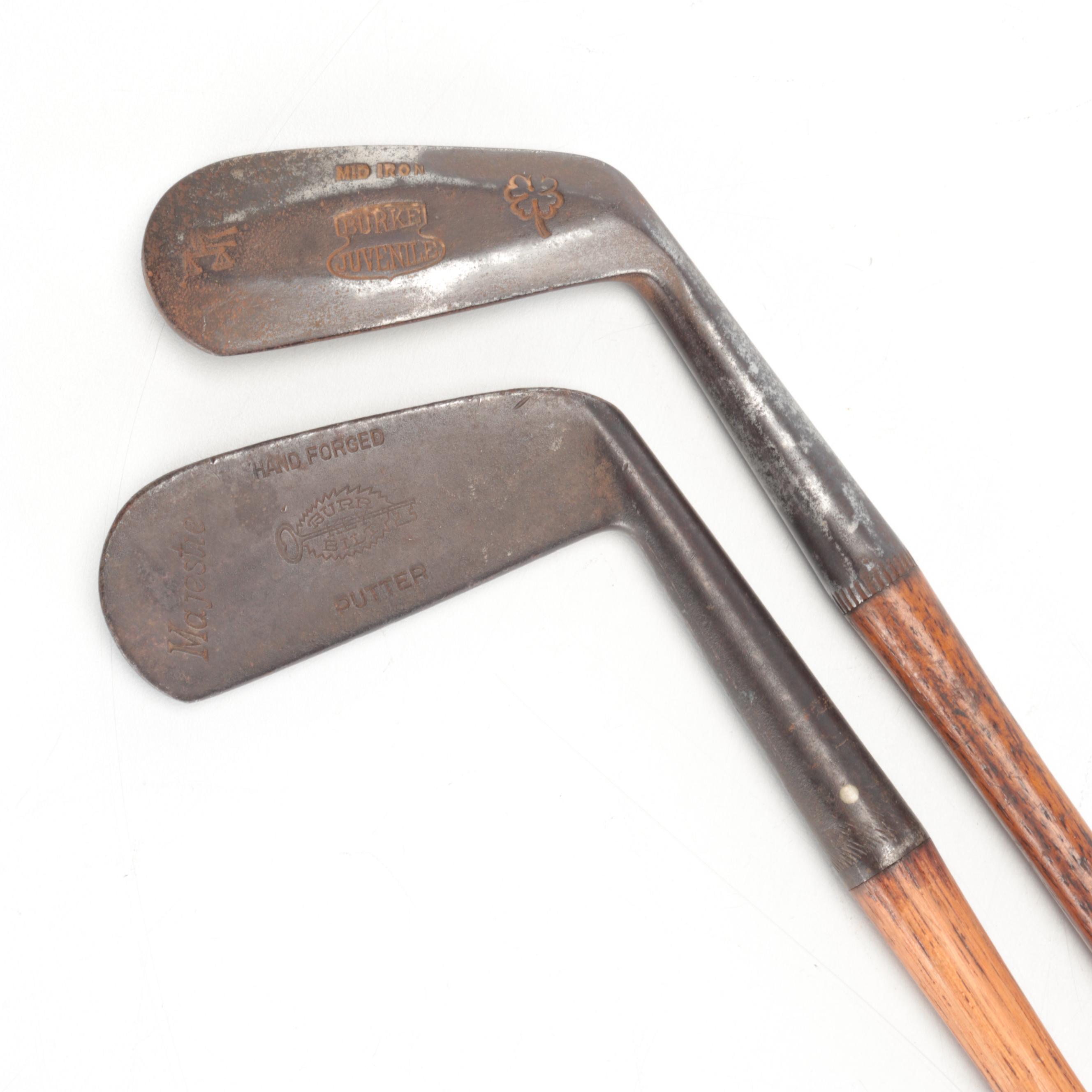 Burke, Burr Key Bilt, and Westward Juvenile Right Handed Vintage Golf Clubs