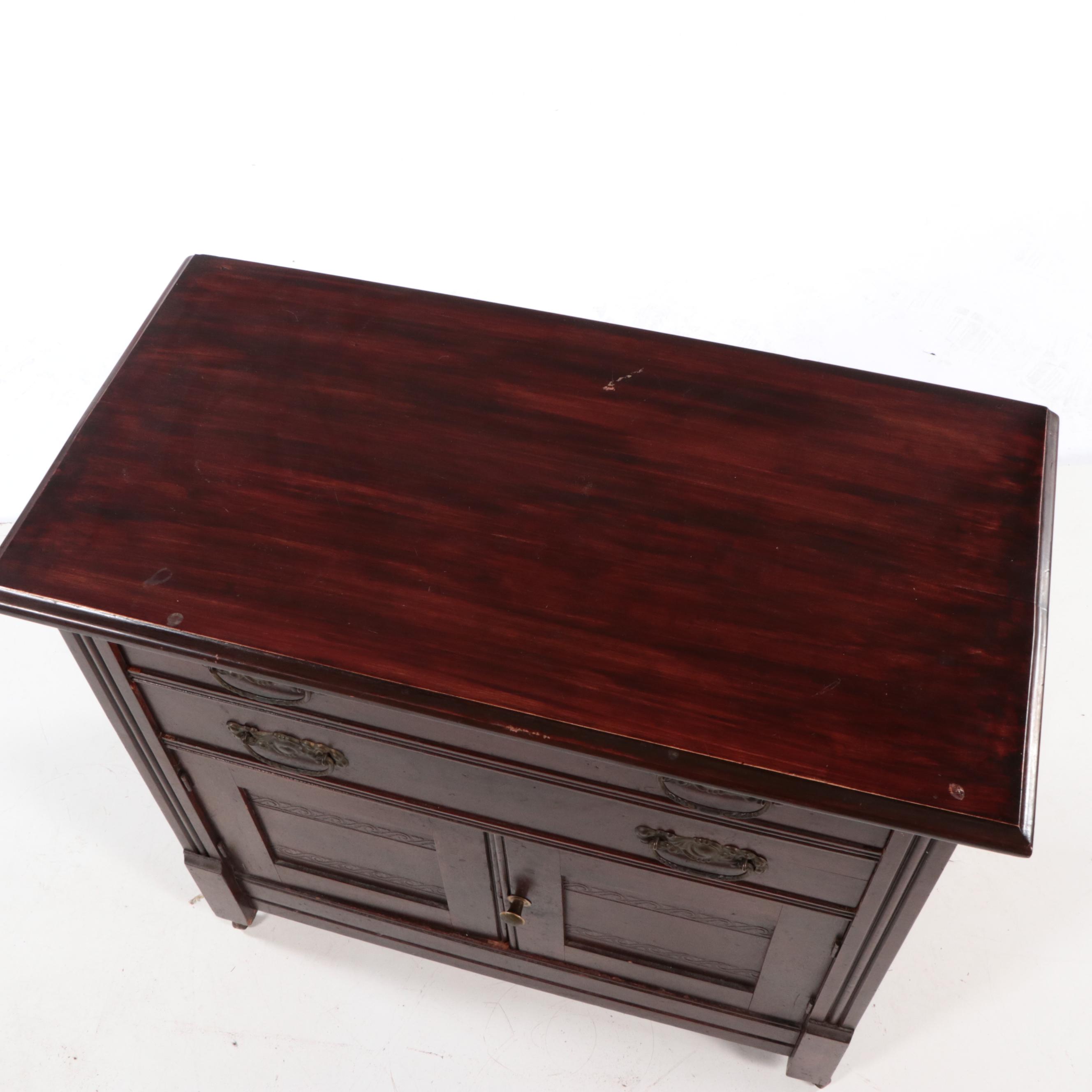 Late Victorian Hardwood Two-Drawer Side Cabinet, Circa 1900