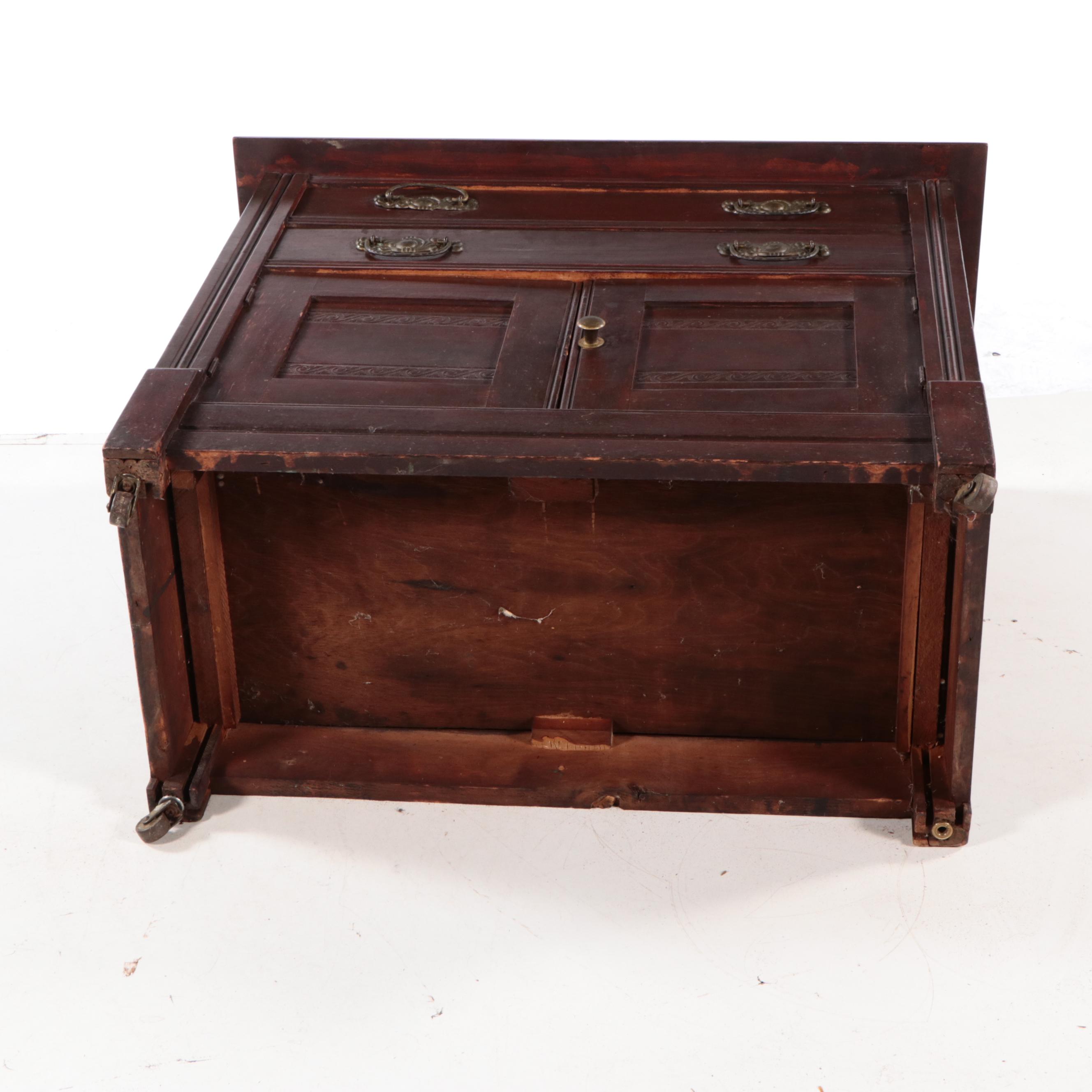 Late Victorian Hardwood Two-Drawer Side Cabinet, Circa 1900