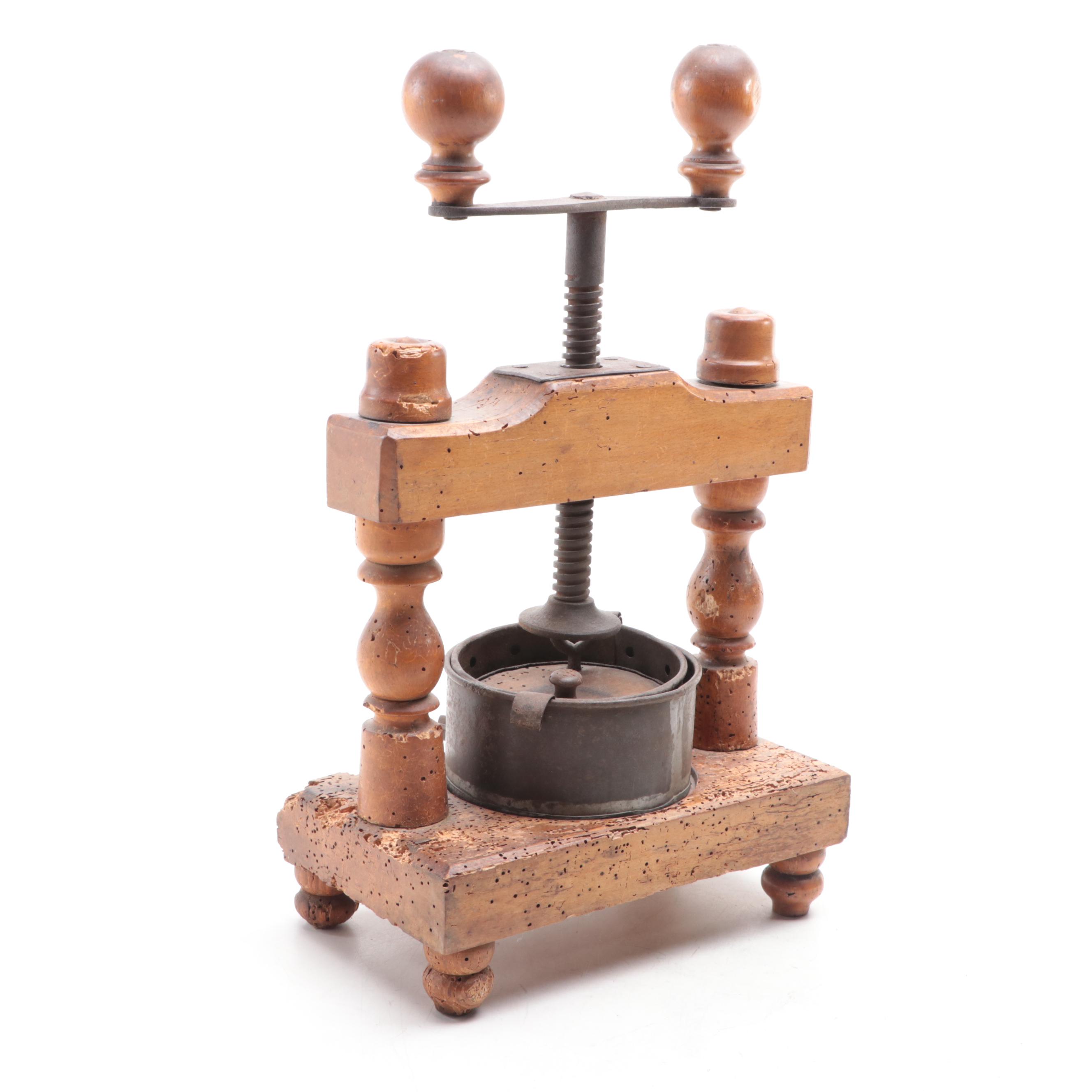 Antique Tabletop French Kitchen Press, 19th Century