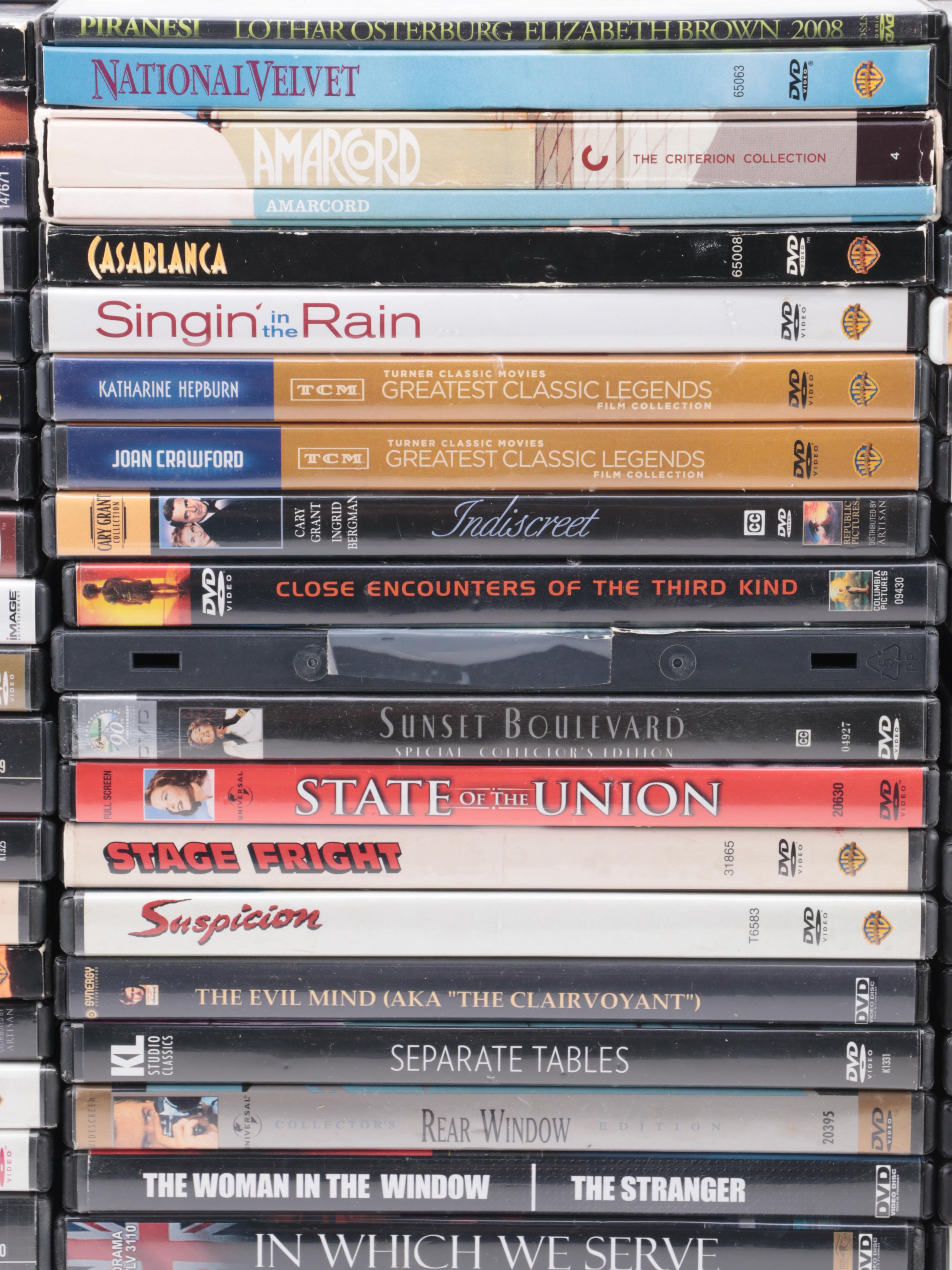 Movies and TV Show DVDs Including "Downton Abbey," Hitchcock Films and More