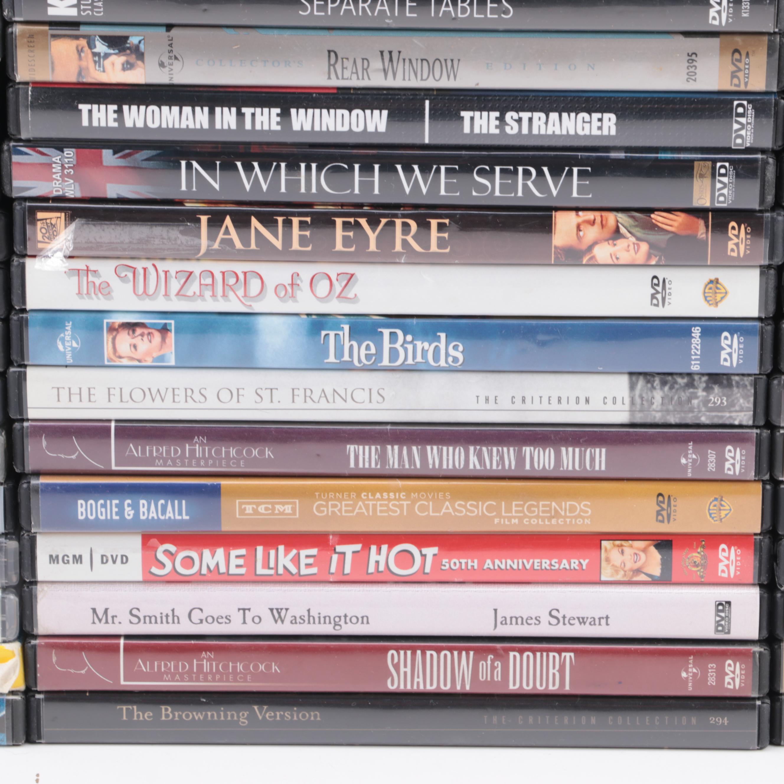 Movies and TV Show DVDs Including "Downton Abbey," Hitchcock Films and More