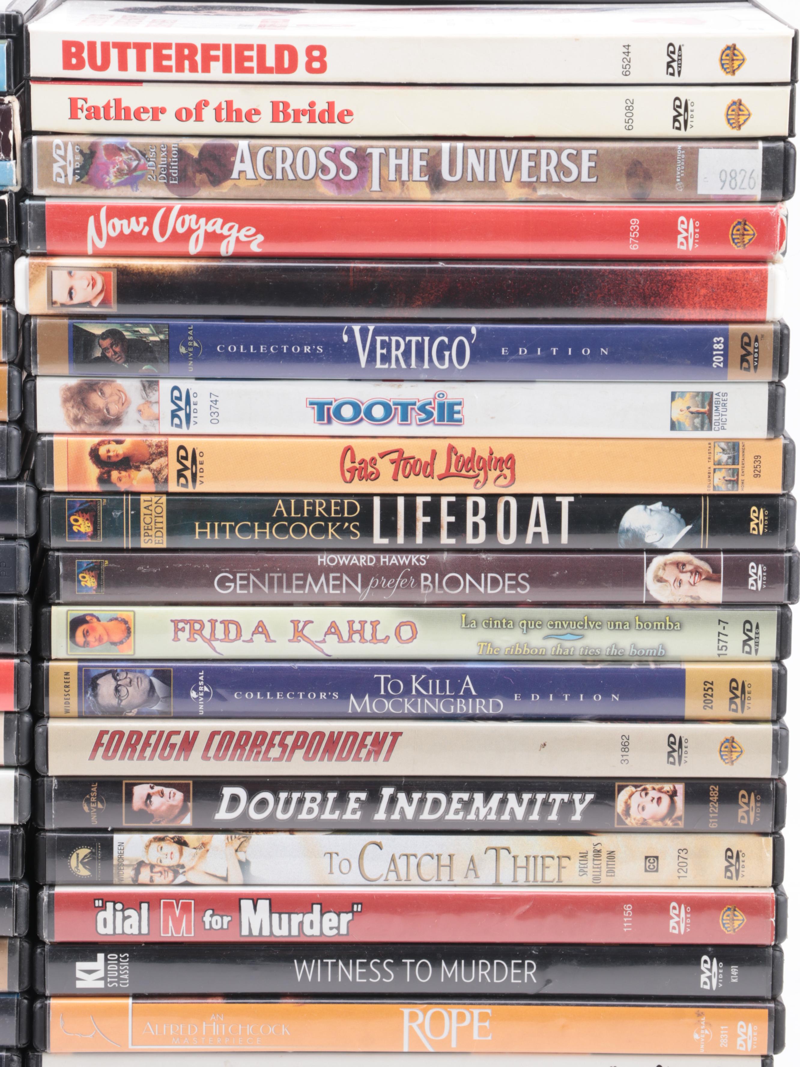 Movies and TV Show DVDs Including "Downton Abbey," Hitchcock Films and More