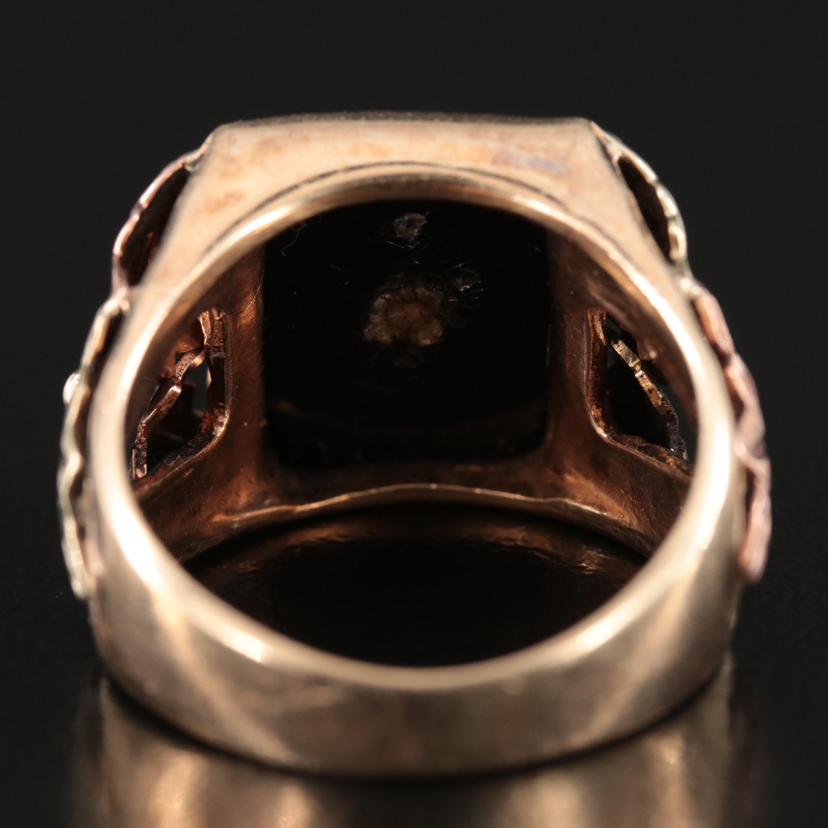 Stamper 10K Black Onyx "Black Hills Gold Harley Davidson " Ring